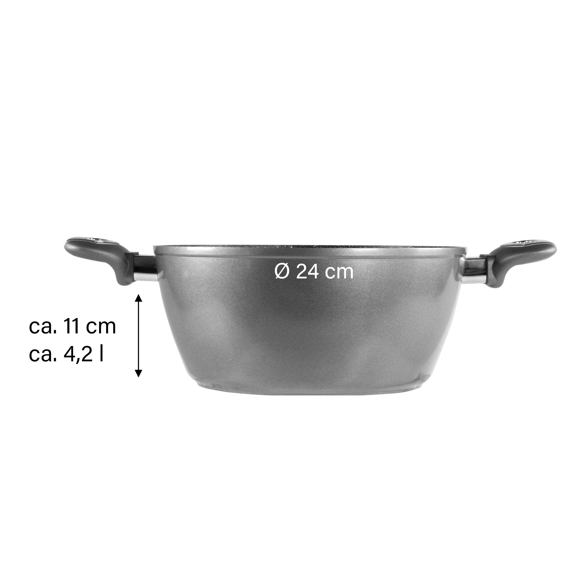 STONELINE® Cooking Pot 24 cm, with Lid, Large Non-Stick Pot | GOURMUNDO