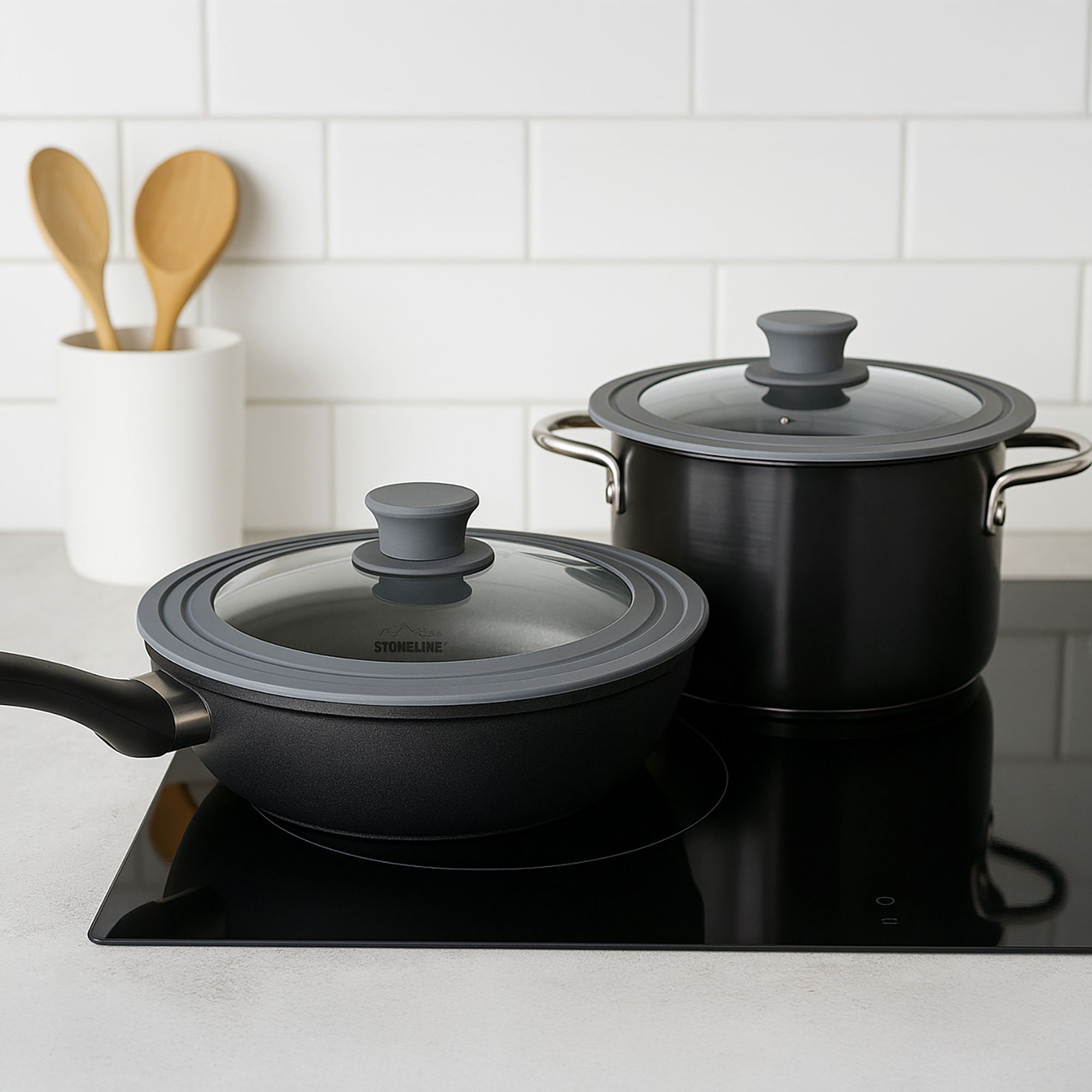 Universal Lid for Pots Pans Skillets 16/18/20 cm | Grey