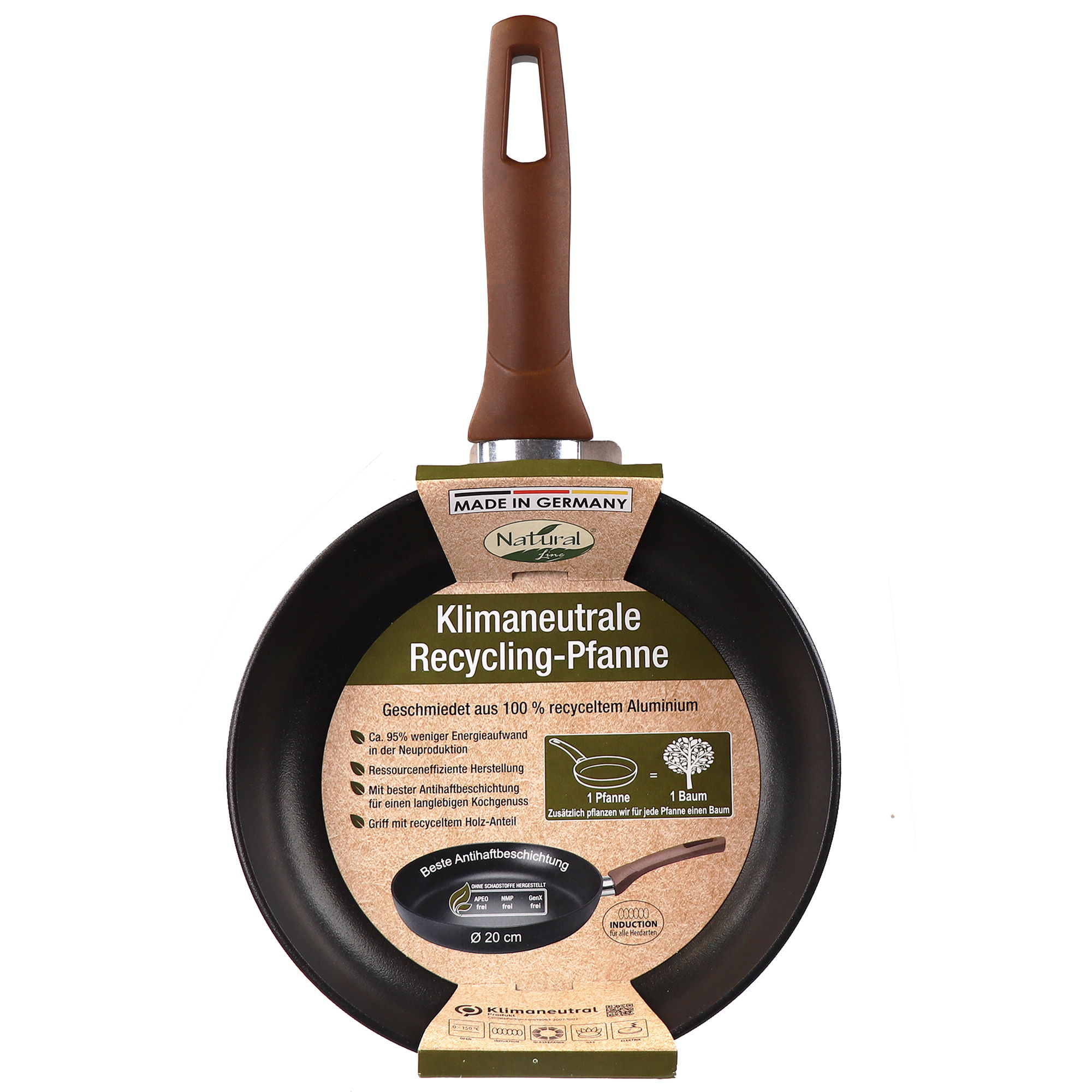 Natural Line® frying pan 28 cm, recycled pan, non-stick and suitable for induction