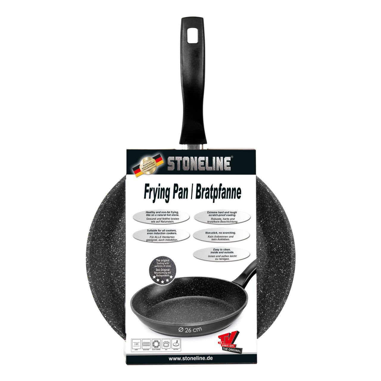 STONELINE® Frying Pan 26 cm, with Lid, Non-Stick Pan | CLASSIC