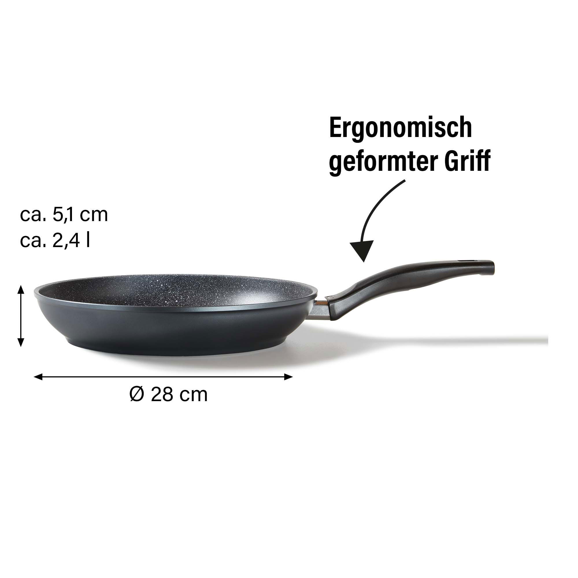 STONELINE® Bratpfanne 28 cm, Made in Germany, antihaftbeschichtete Pfanne, Induktion geeignet