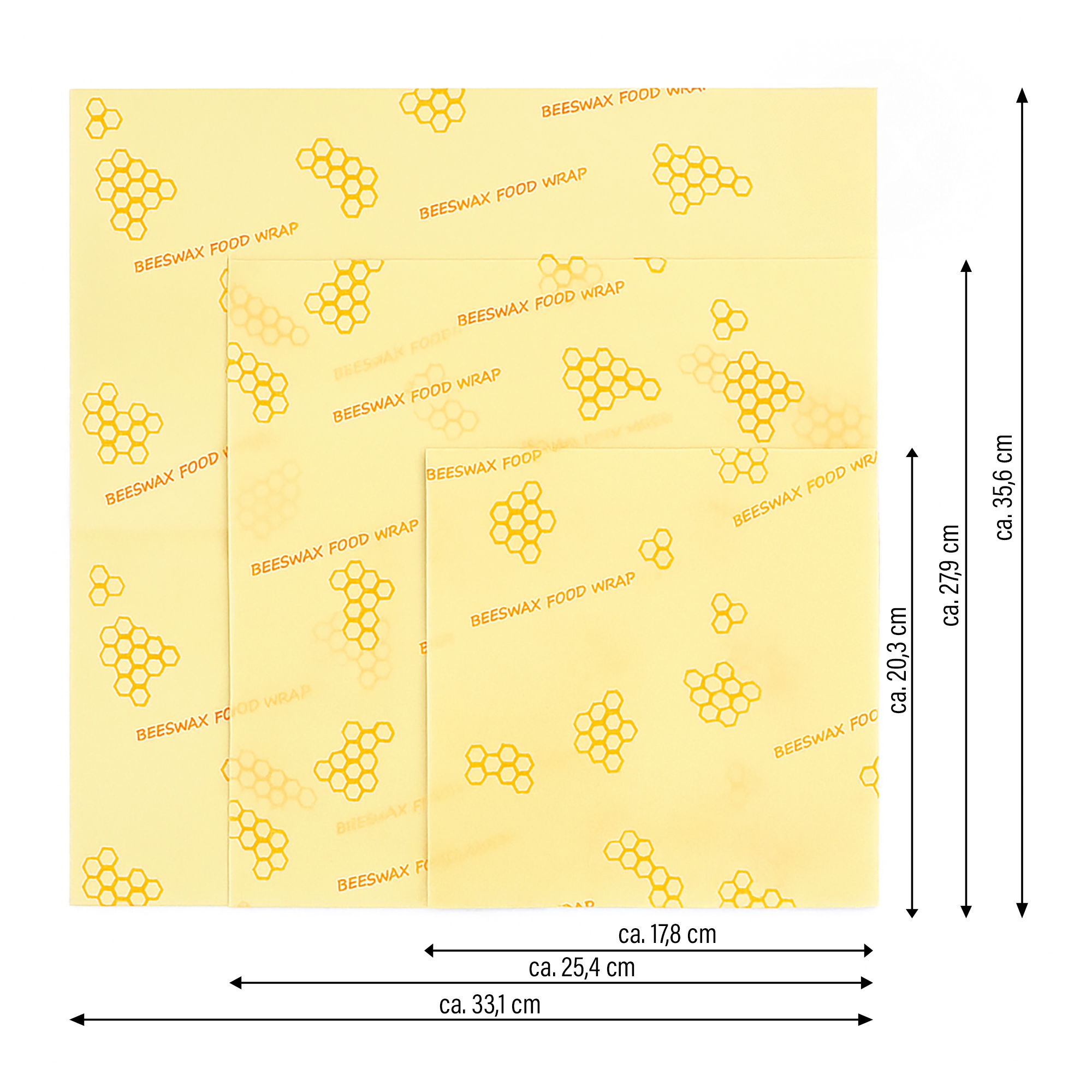 Emballage alimentaire en cire d'abeille Set 3 pièces