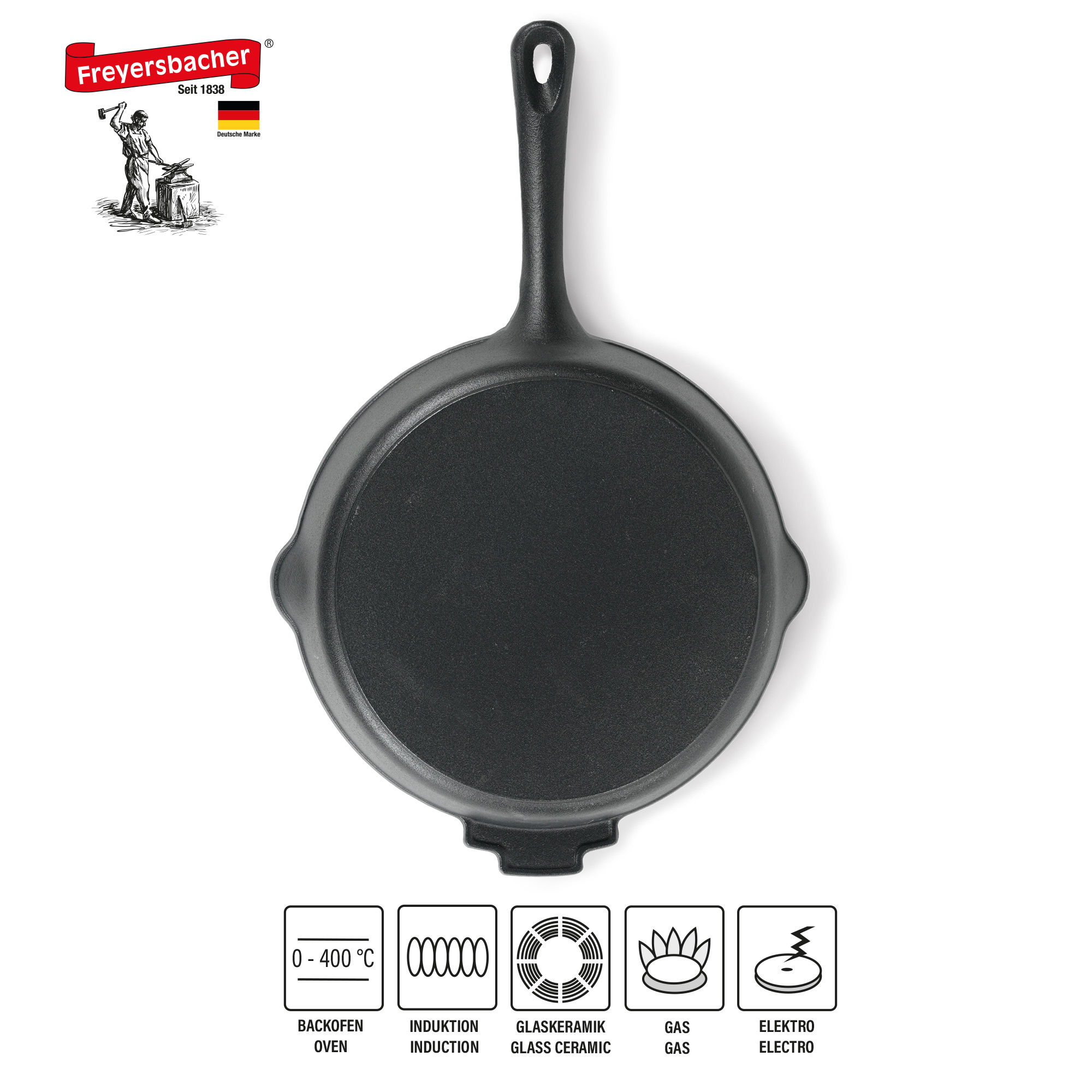 Poêle en Fonte Emaillée 28 cm | Forgée à la Main