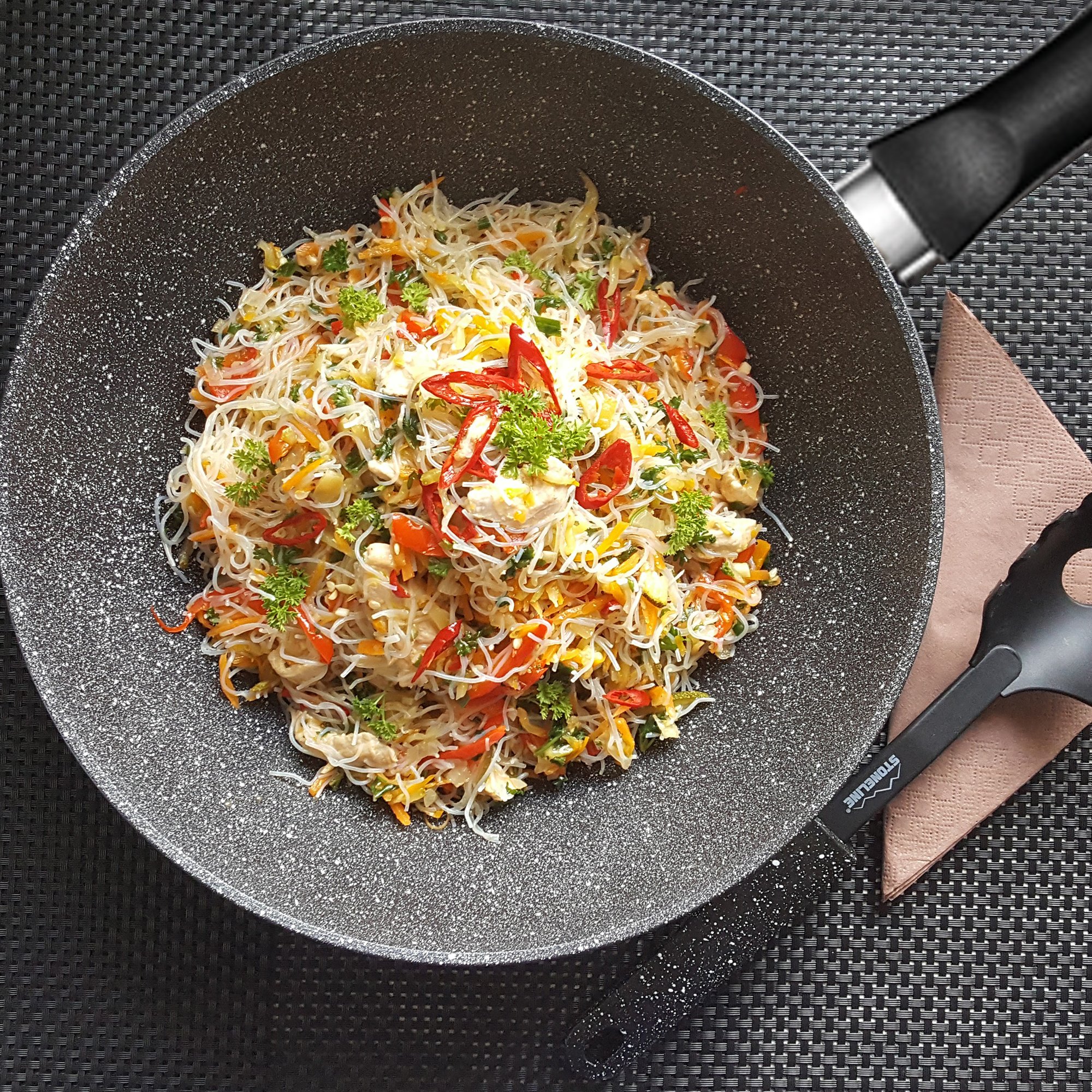 Padella wok STONELINE® 30 cm, Made in Germany, wok con rivestimento antiaderente, adatto all'induzione