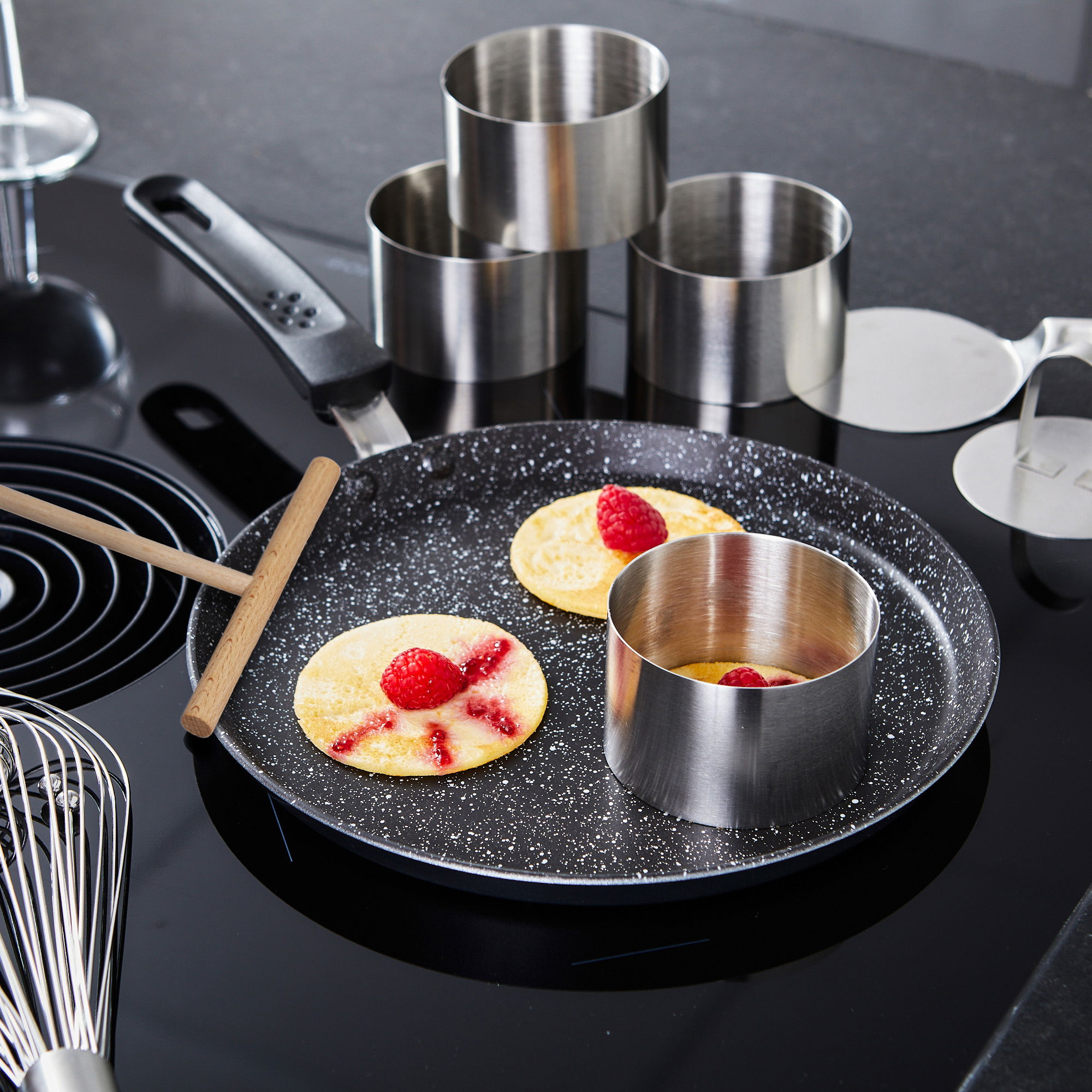 Crepiera Padella Crepes 25 cm | Nero