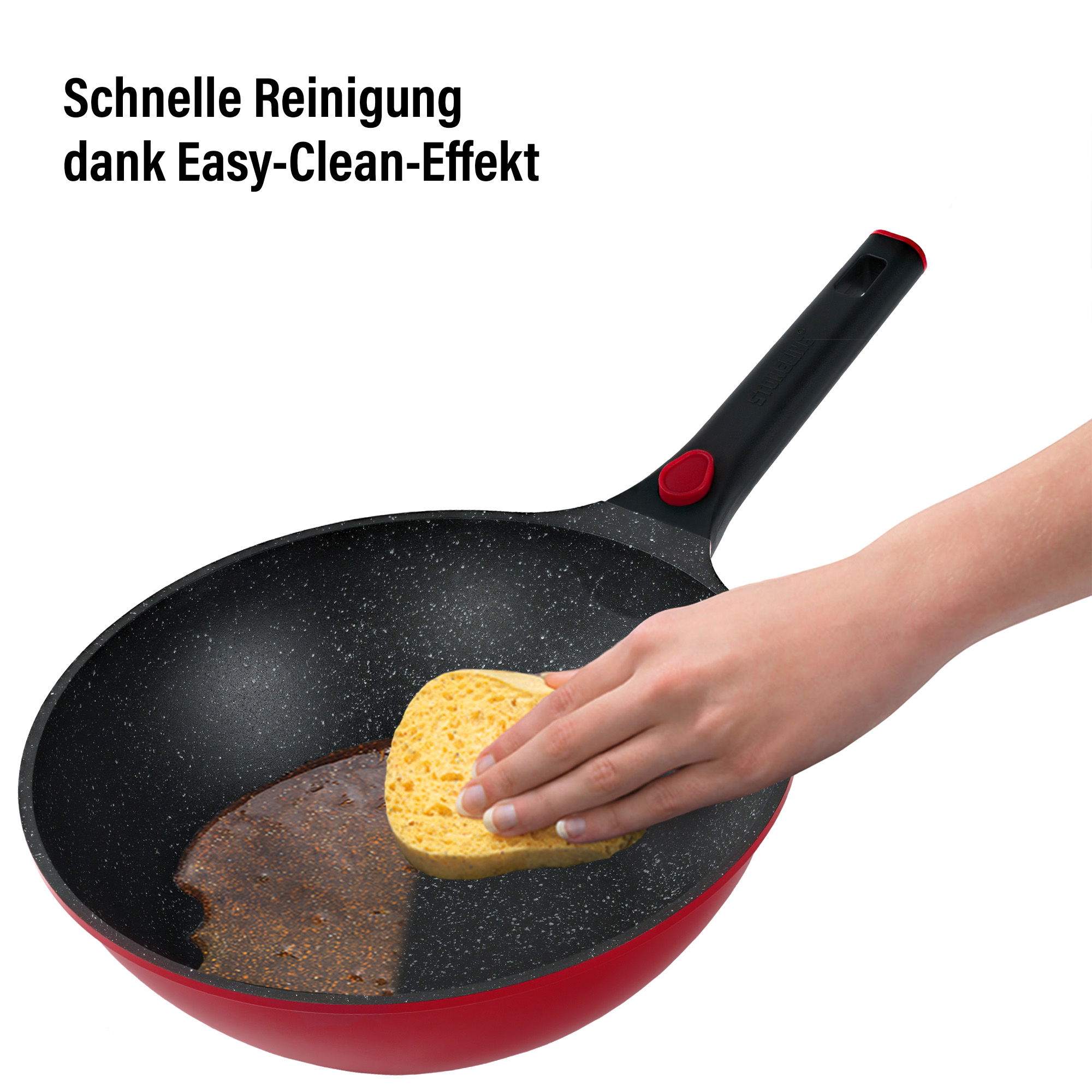 Wok pan 30 cm | with lid - Red