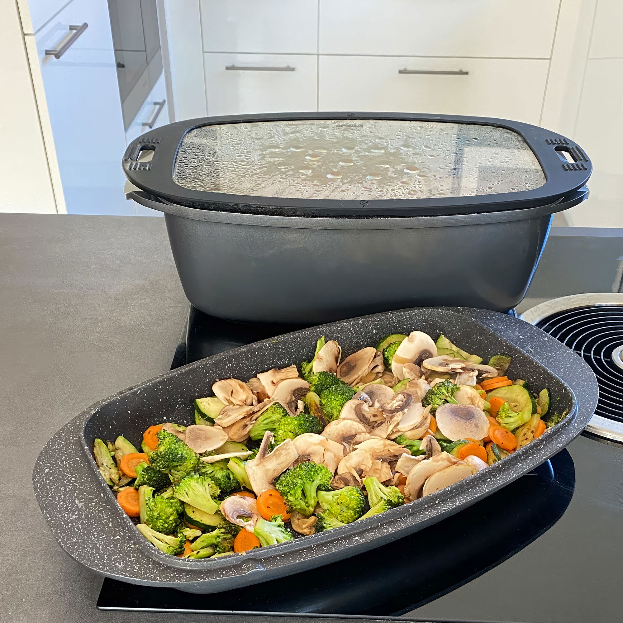 Bräter und Back Set 5-teilig 39x22 cm | mit Deckeln