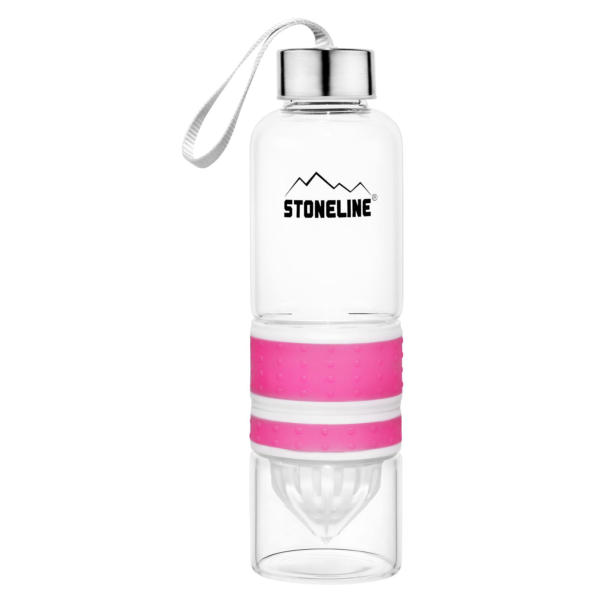 STONELINE® Botella 2 en 1 con Exprimidor, Botella Infusora Manual 550 ml | Pink