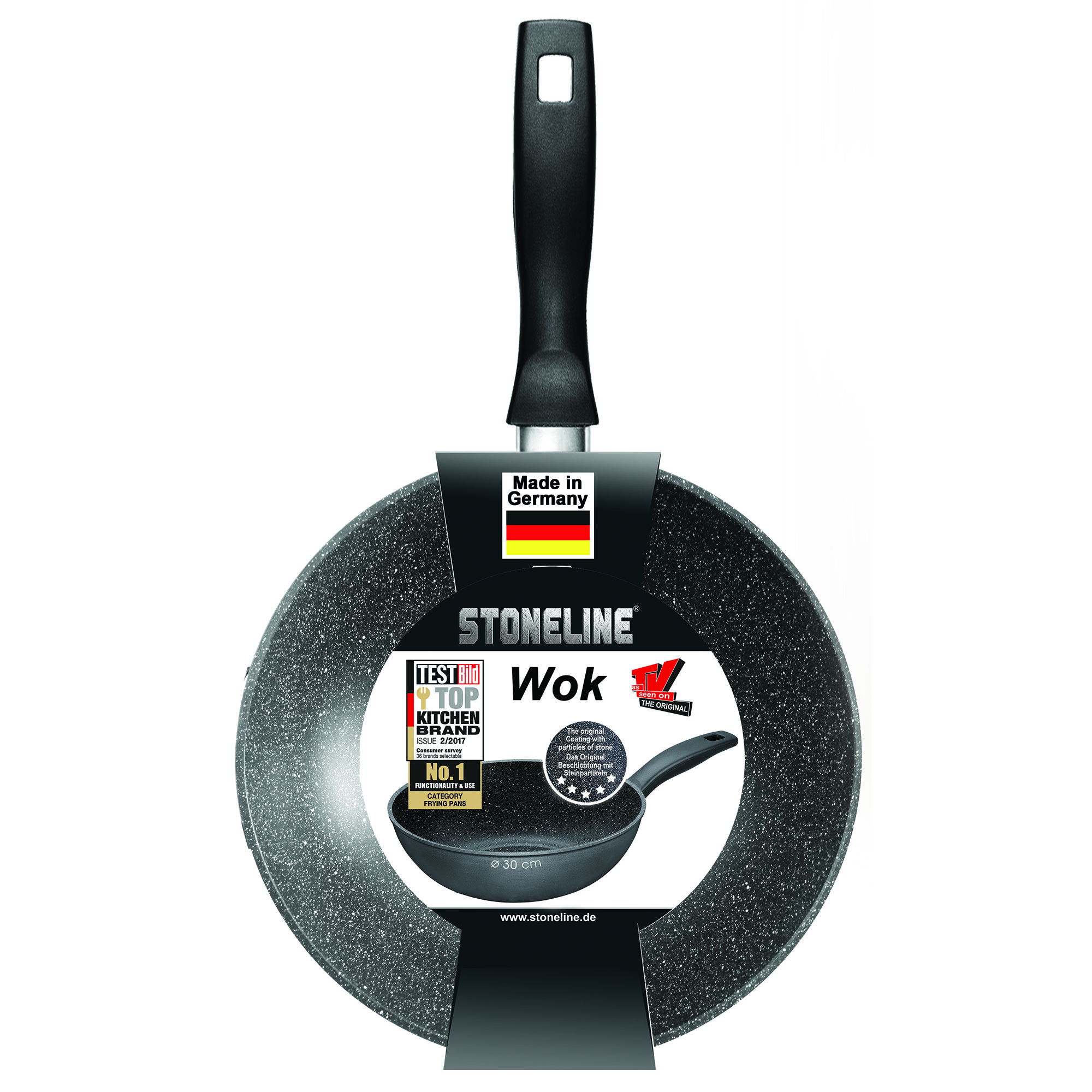 Poêle à wok 30 cm | Noir