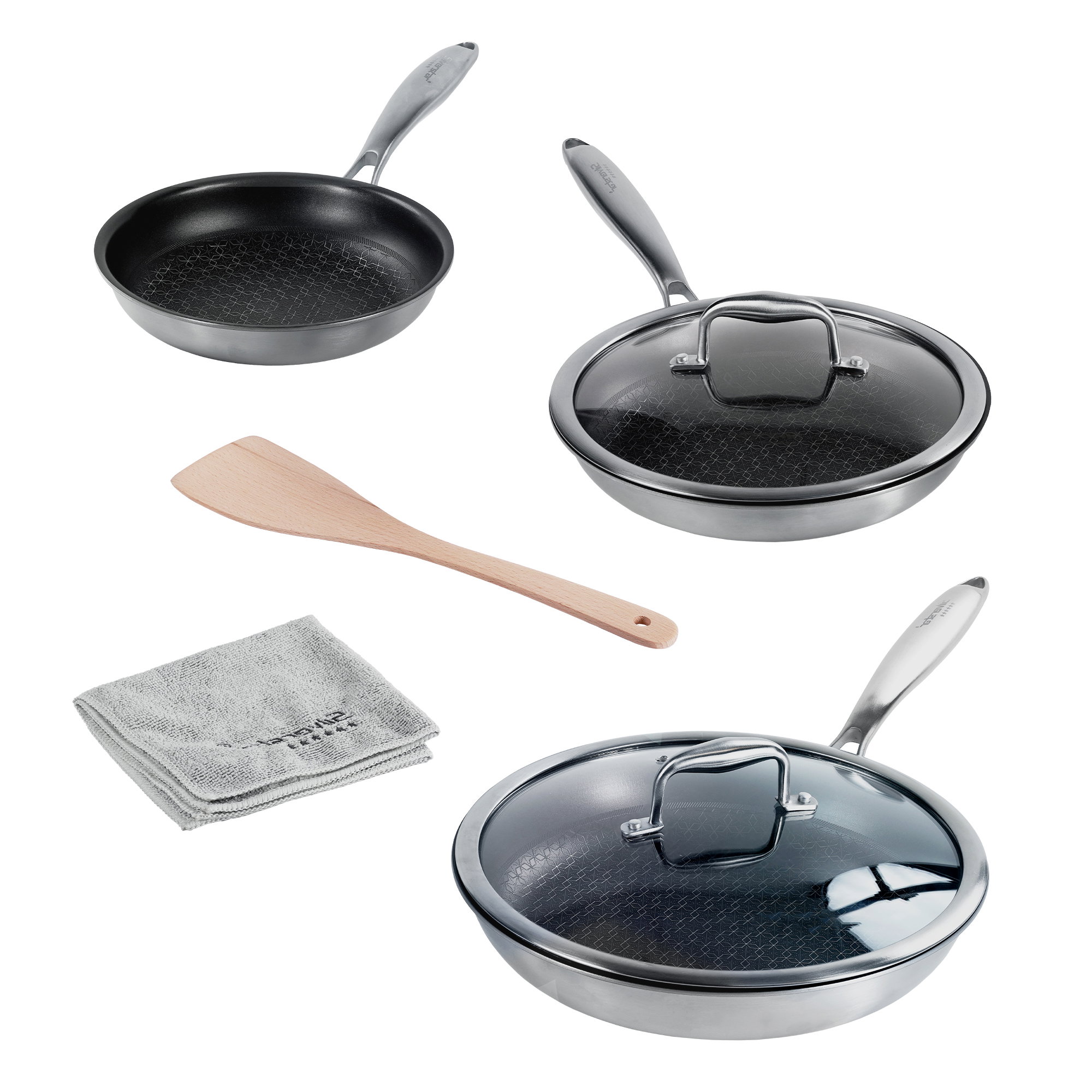 Farberware Set Di 2 Padelle In Acciaio Inox Classico 20 E 25 Cm - Adatte Al Forno E Lavastoviglie