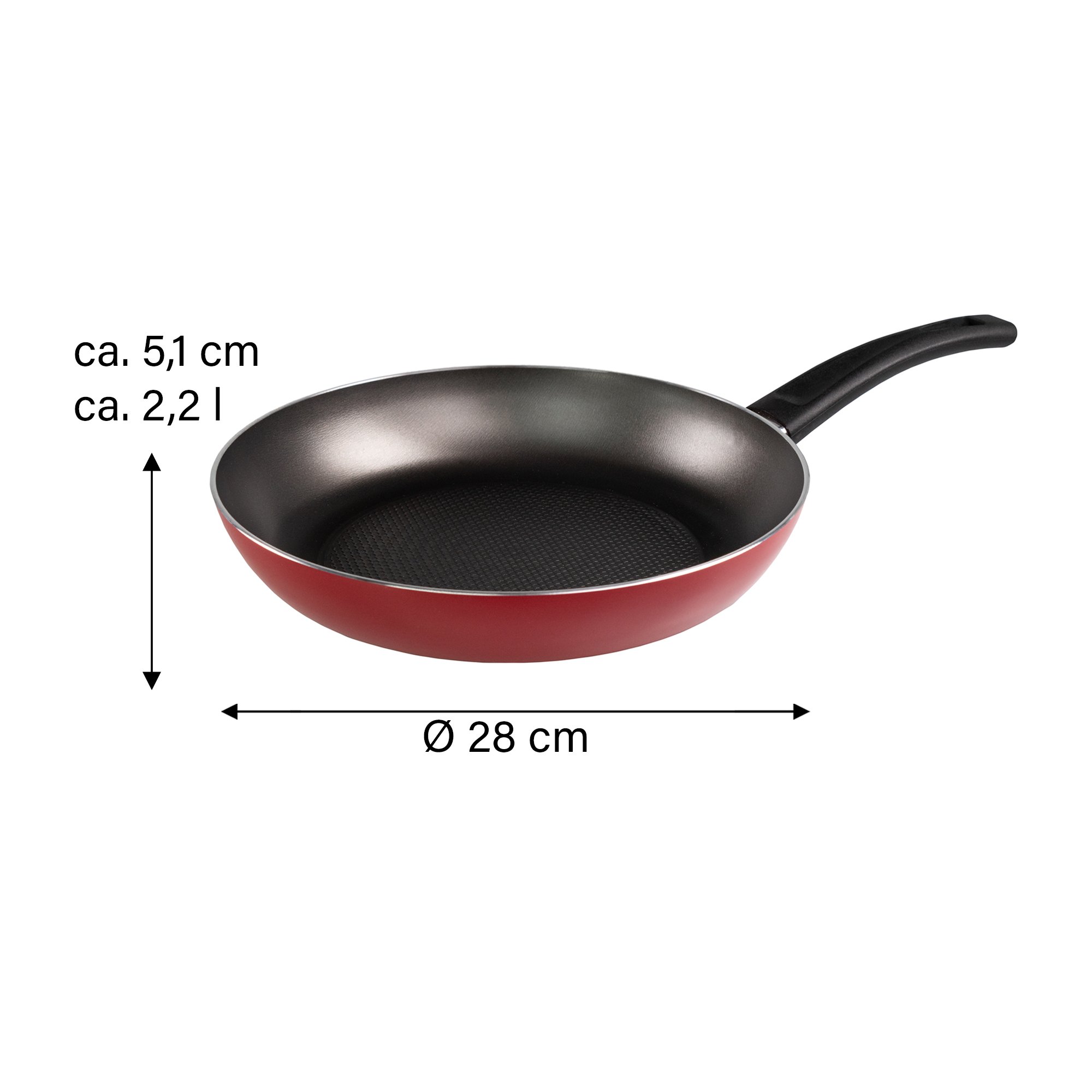 VERY TITAN® Frying Pan 28 cm, Large Non-Stick Pan | red