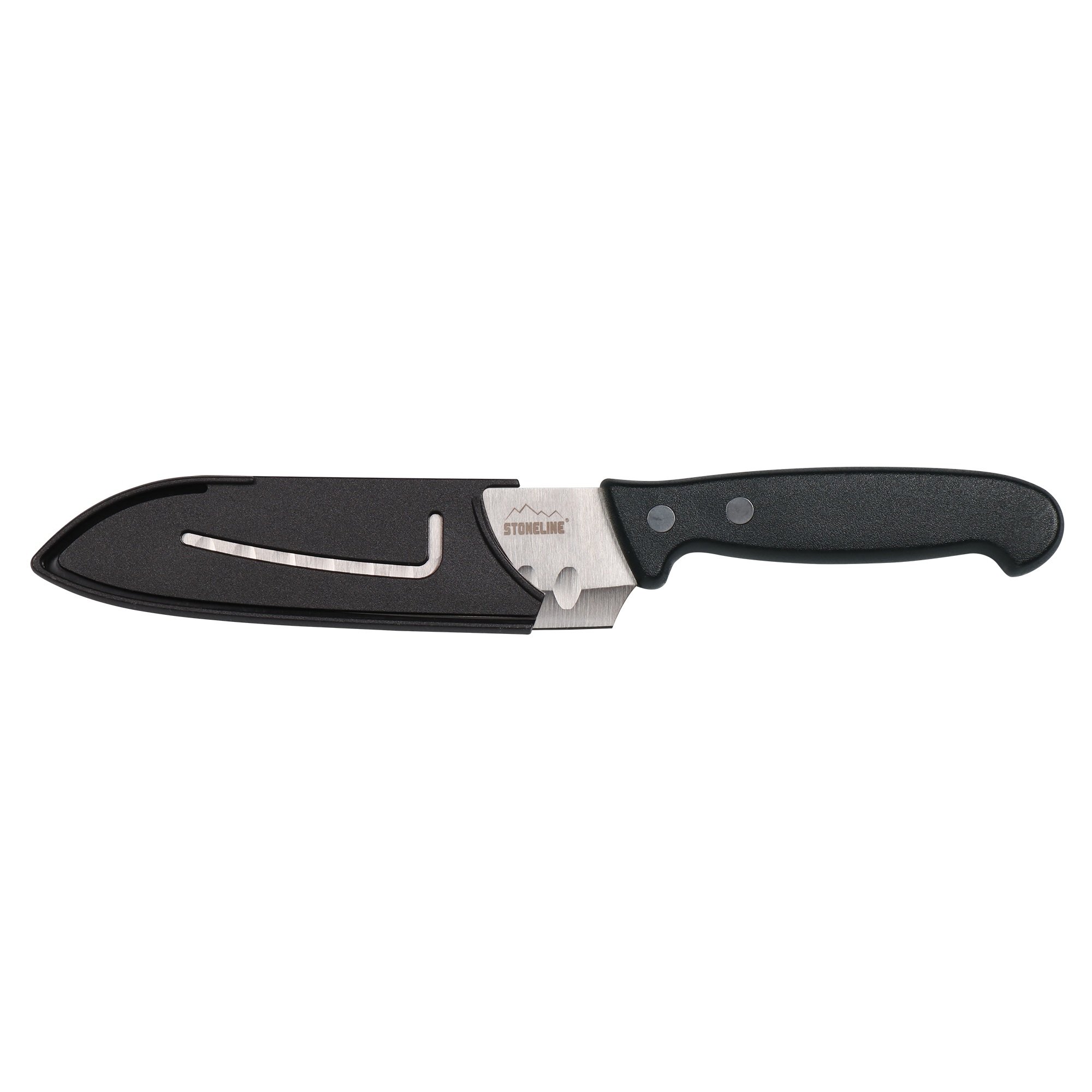 STONELINE® Stainless Steel Knife 22.6 cm Santoku Knife, Safety Sheath