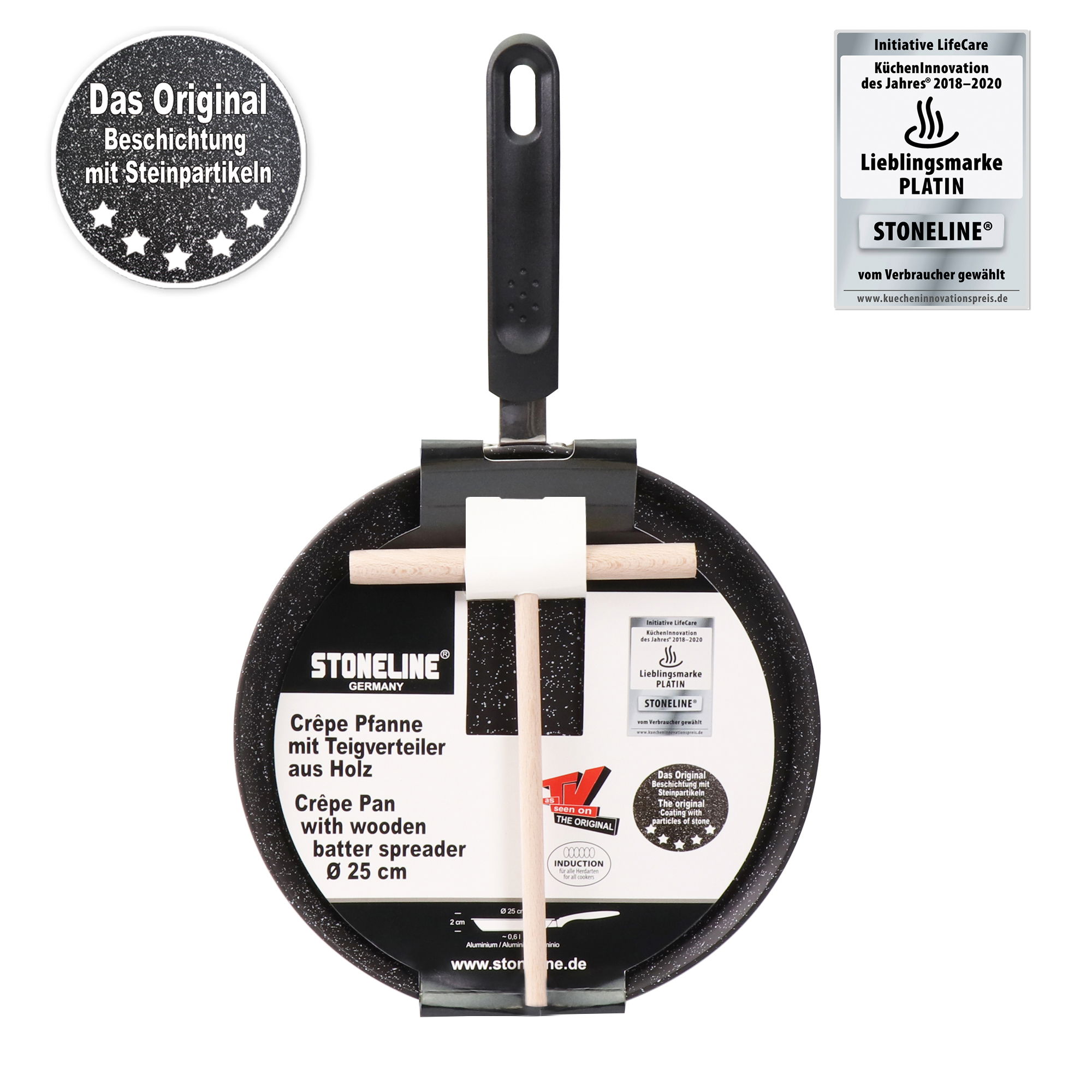 Crepiera Padella Crepes 25 cm | Nero