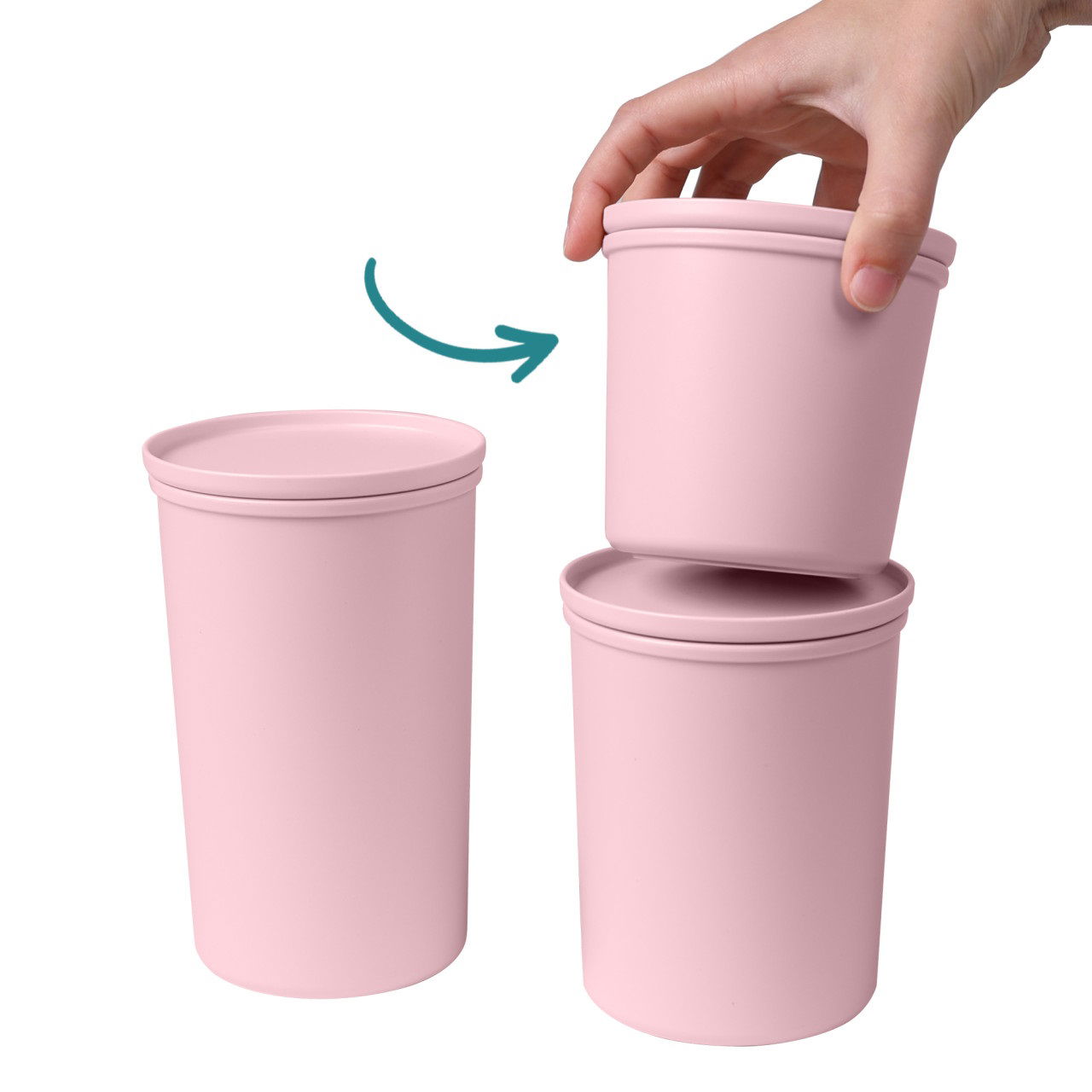 AWAVE® Envase de Alimentos 500 ml de rPET con Tapa | Rosa