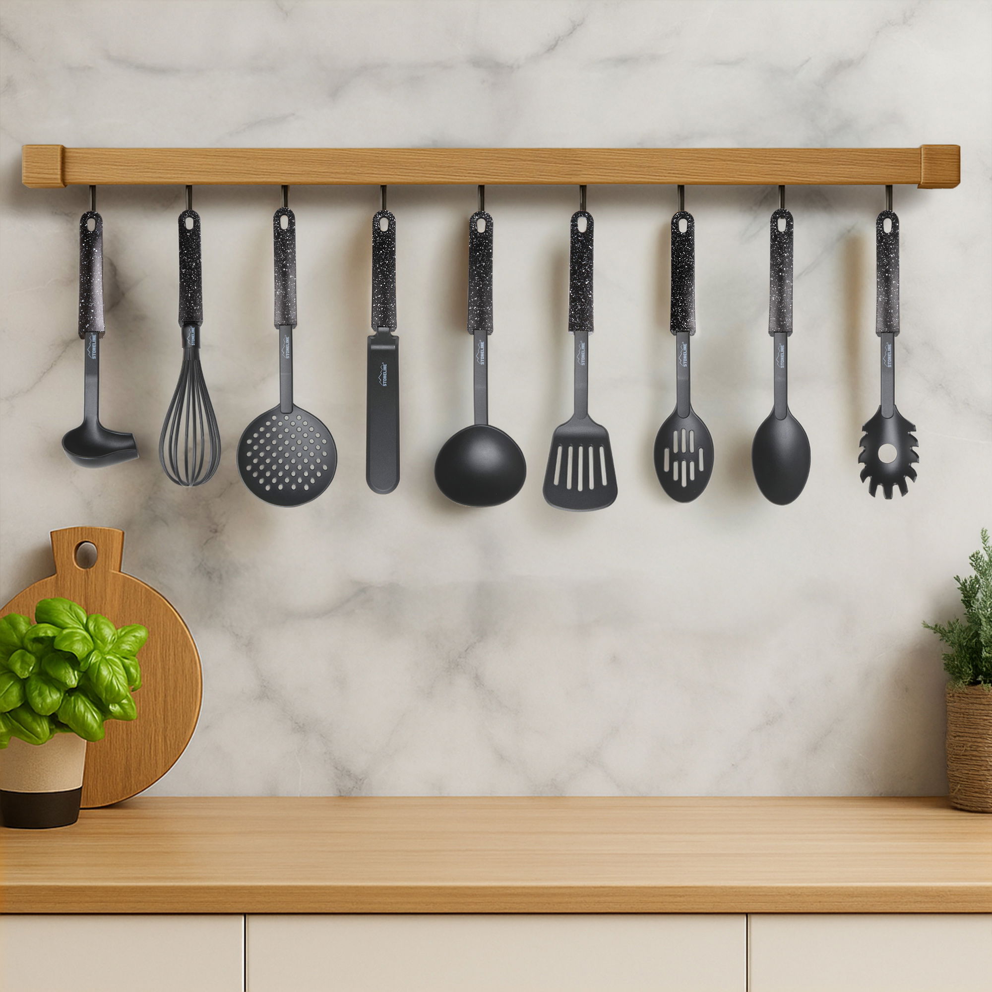 Utensili da Cucina Set 9 Pezzi | Nero