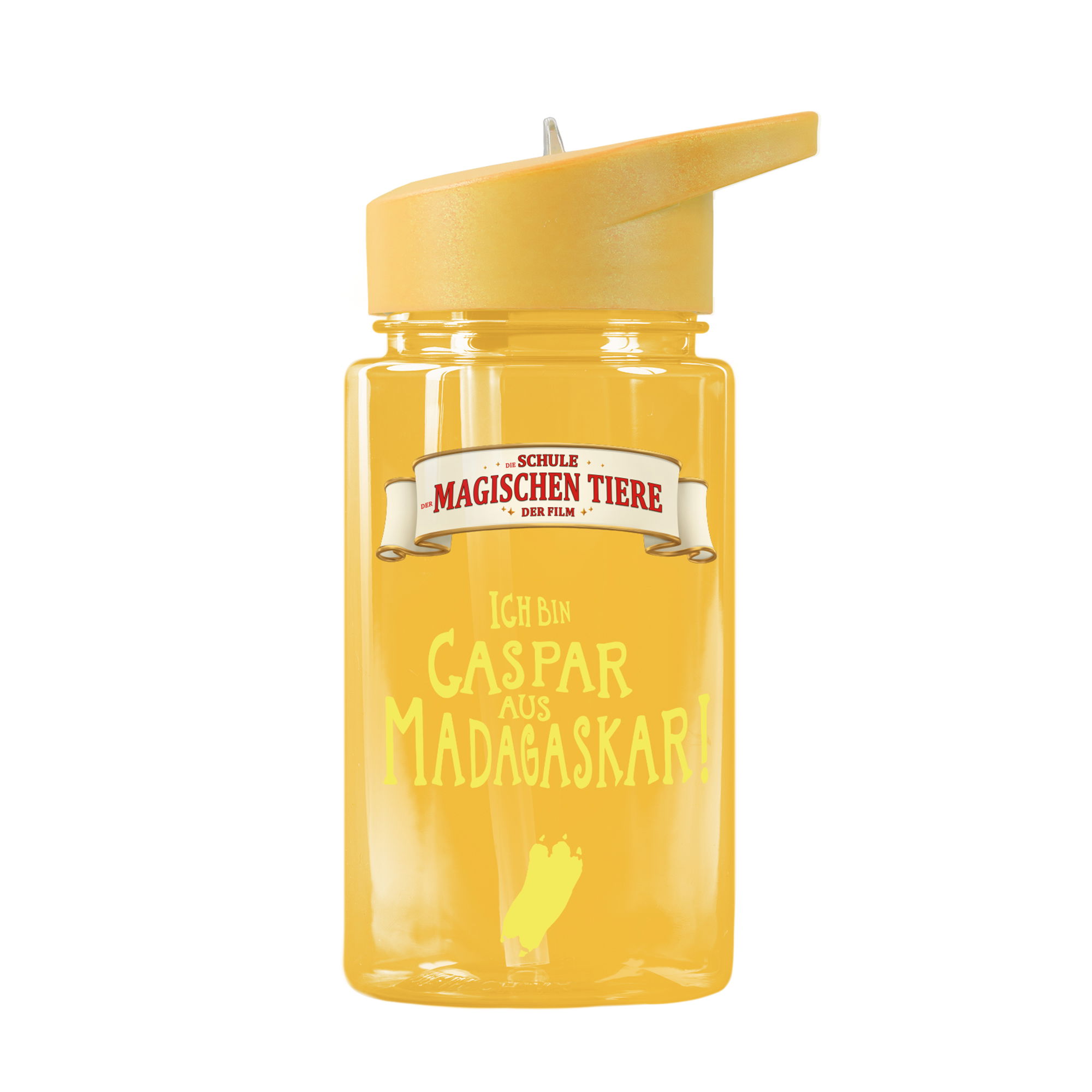 AWAVE® The School of Magical Animals Water Bottle 400 ml rPET | Yellow, Caspar