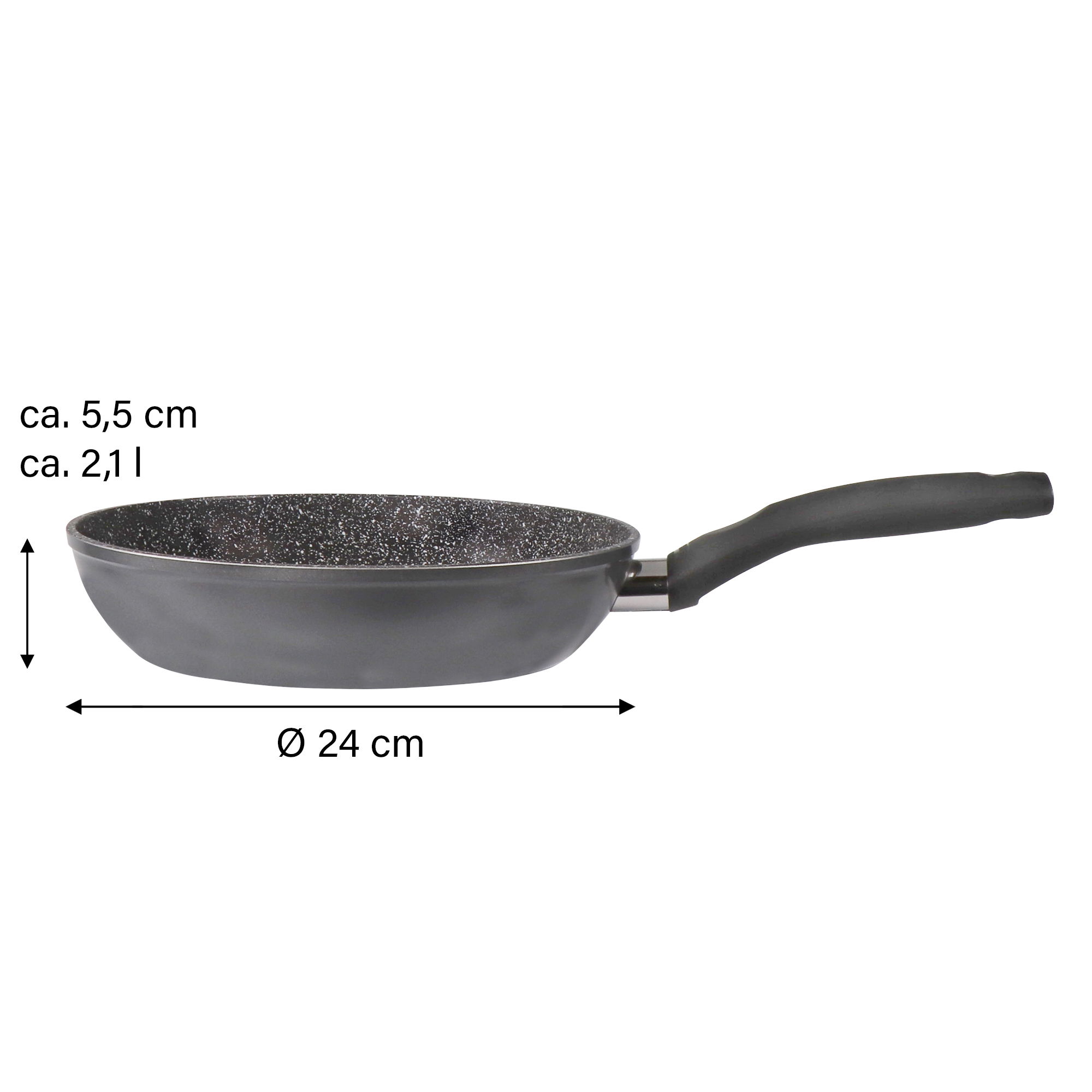 STONELINE® Primo Bratpfanne 24 cm, antihaftbeschichtete Pfanne, Induktion und backofengeeignet