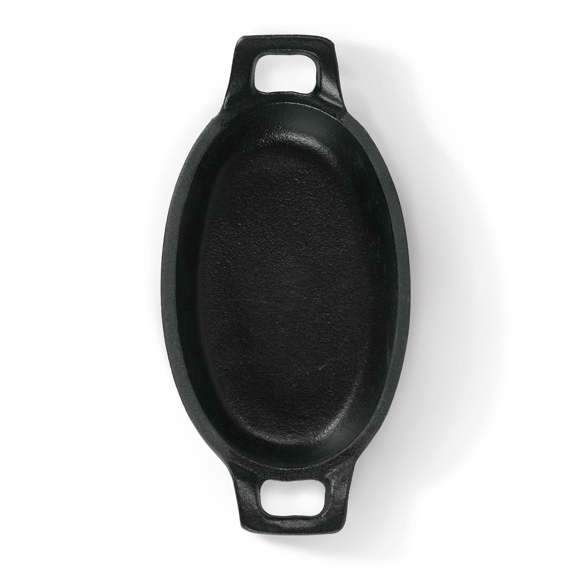 Small Cast Iron Pan, oval 14x9 cm, Enamel Serving Pan