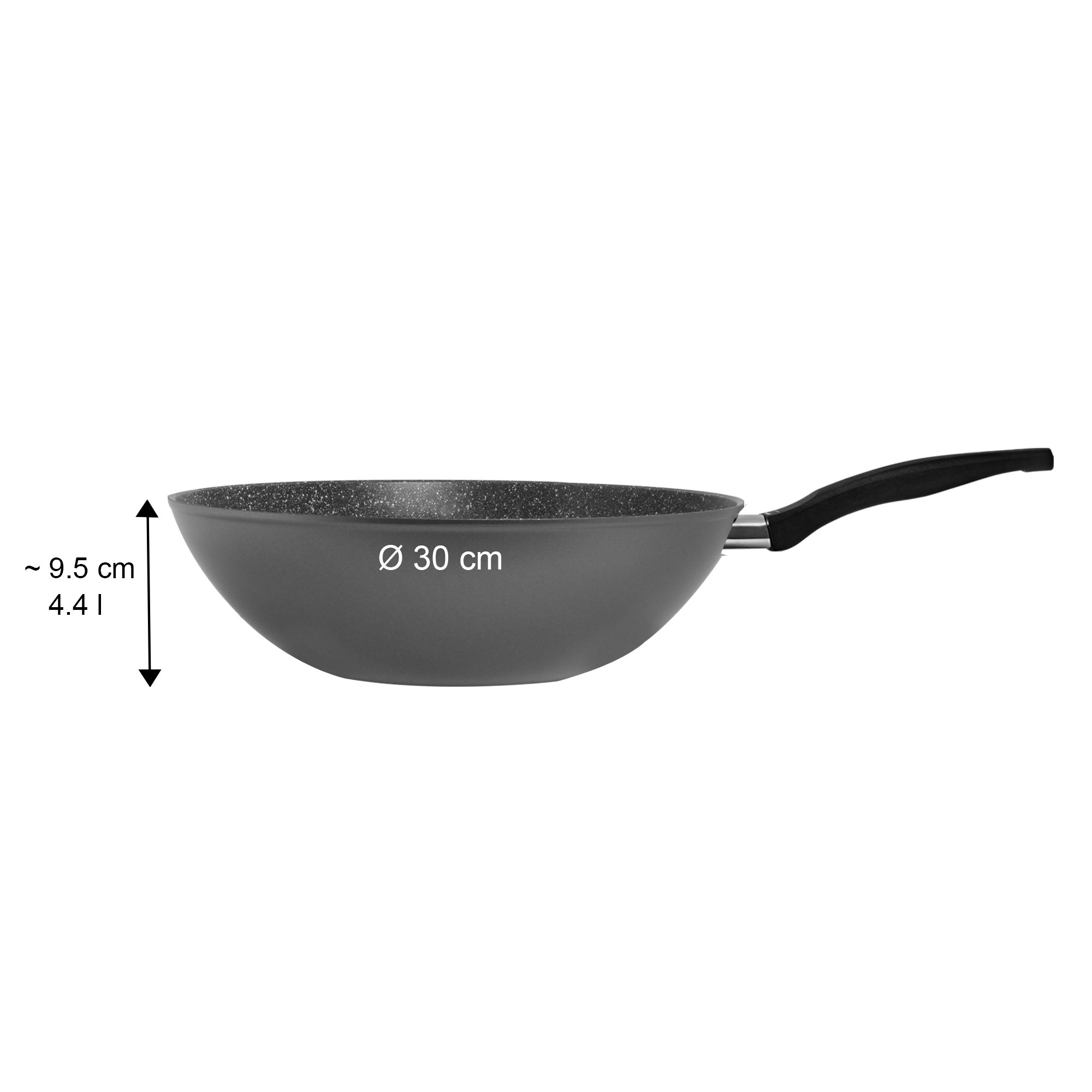 STONELINE® wok pan 30cm, Made in Germany, wok non-stick coated, suitable for induction