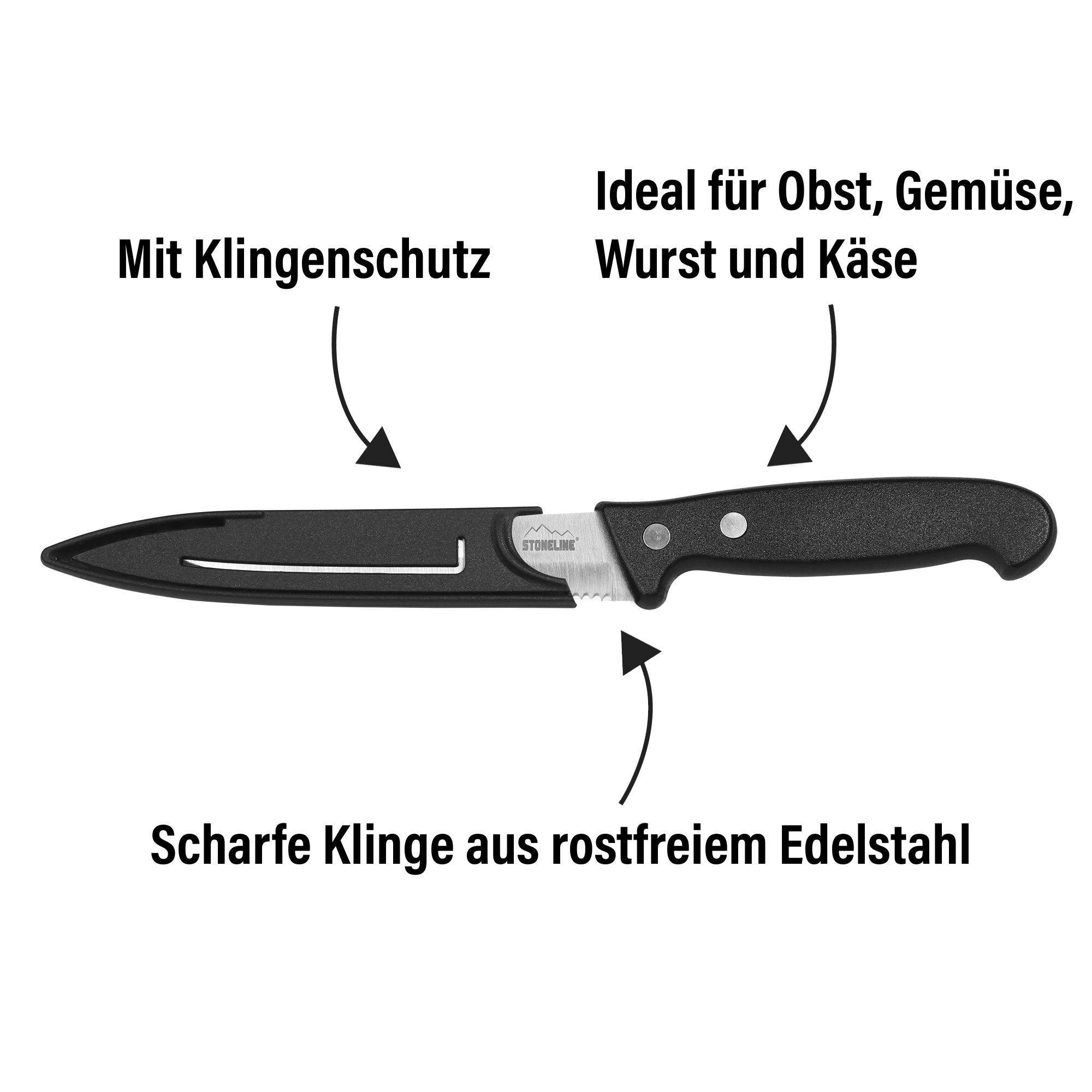 STONELINE® 23 cm Allzweckmesser, mit Klingenschutz