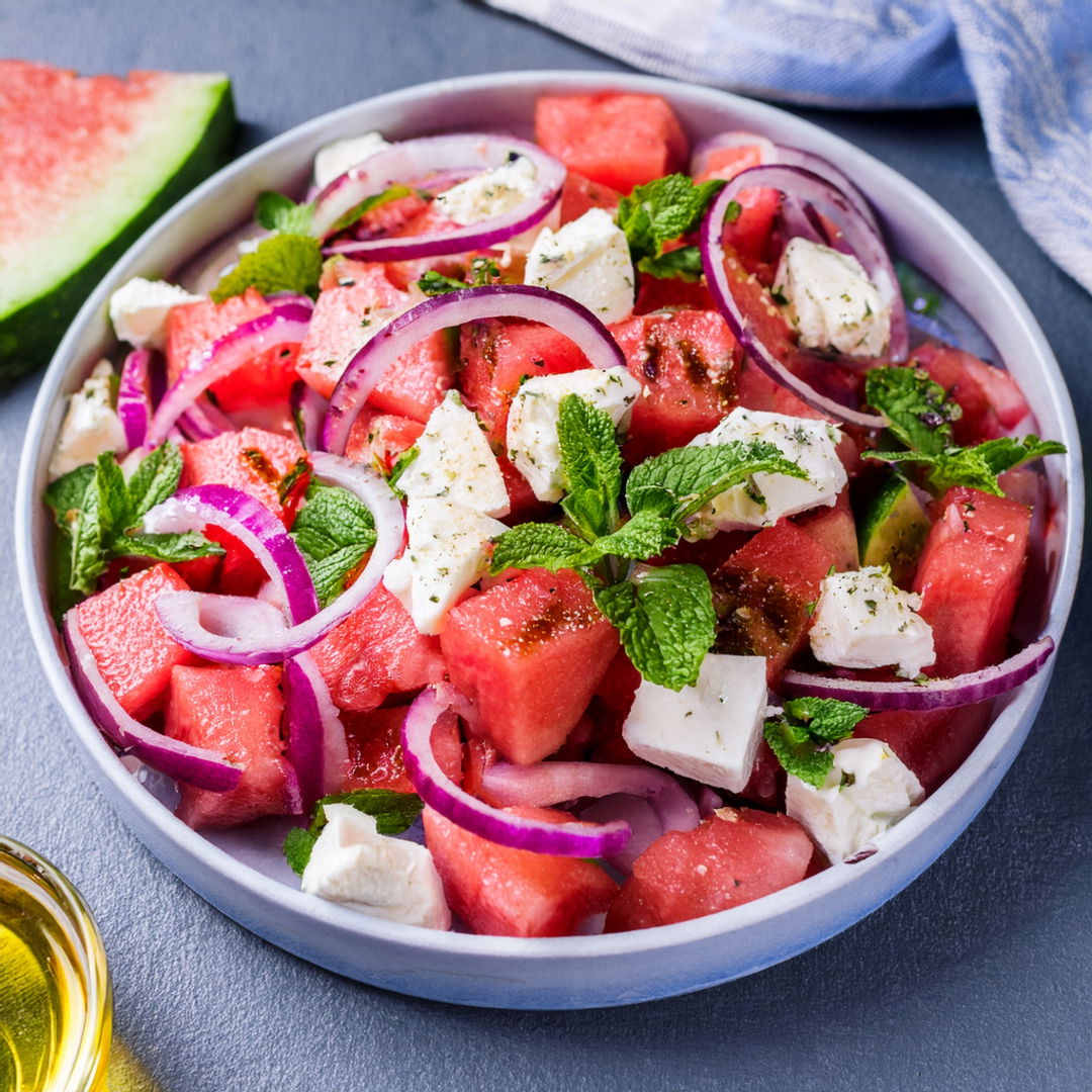 Ensalada refrescante de sandía y feta – Rápida y fácil