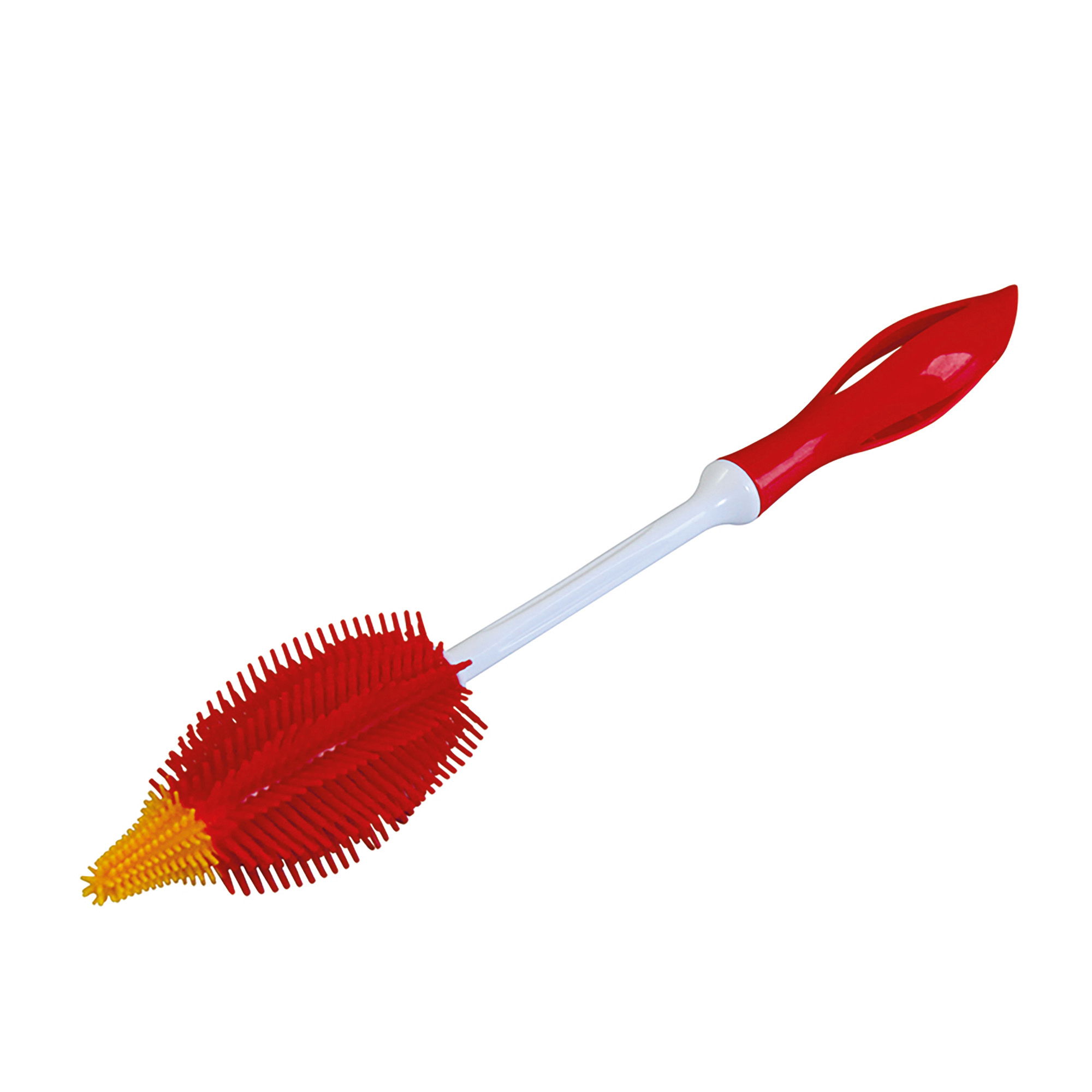 STONELINE® Brosse à biberon en silicone avec manche pivotant - rouge