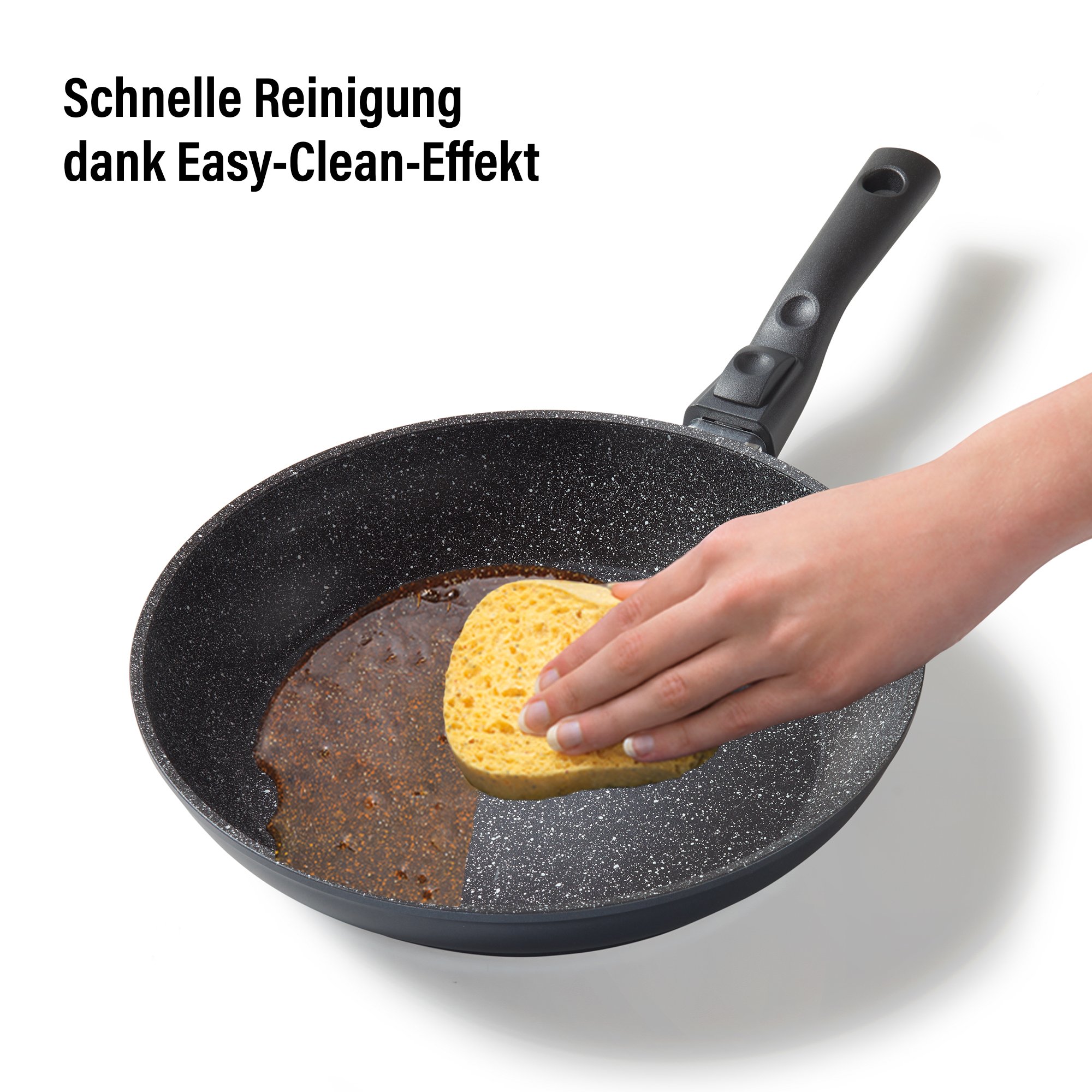 STONELINE® sartén 28 cm, Made in Germany con mango extraíble, inducción y recubrimiento antiadherente