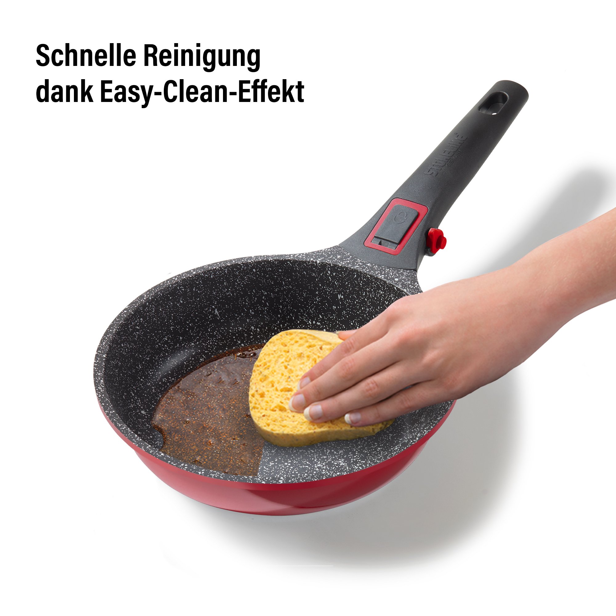 STONELINE® Frying Pan 20 cm, Red, Removable Handle, Non-Stick Pan | Imagination PLUS
