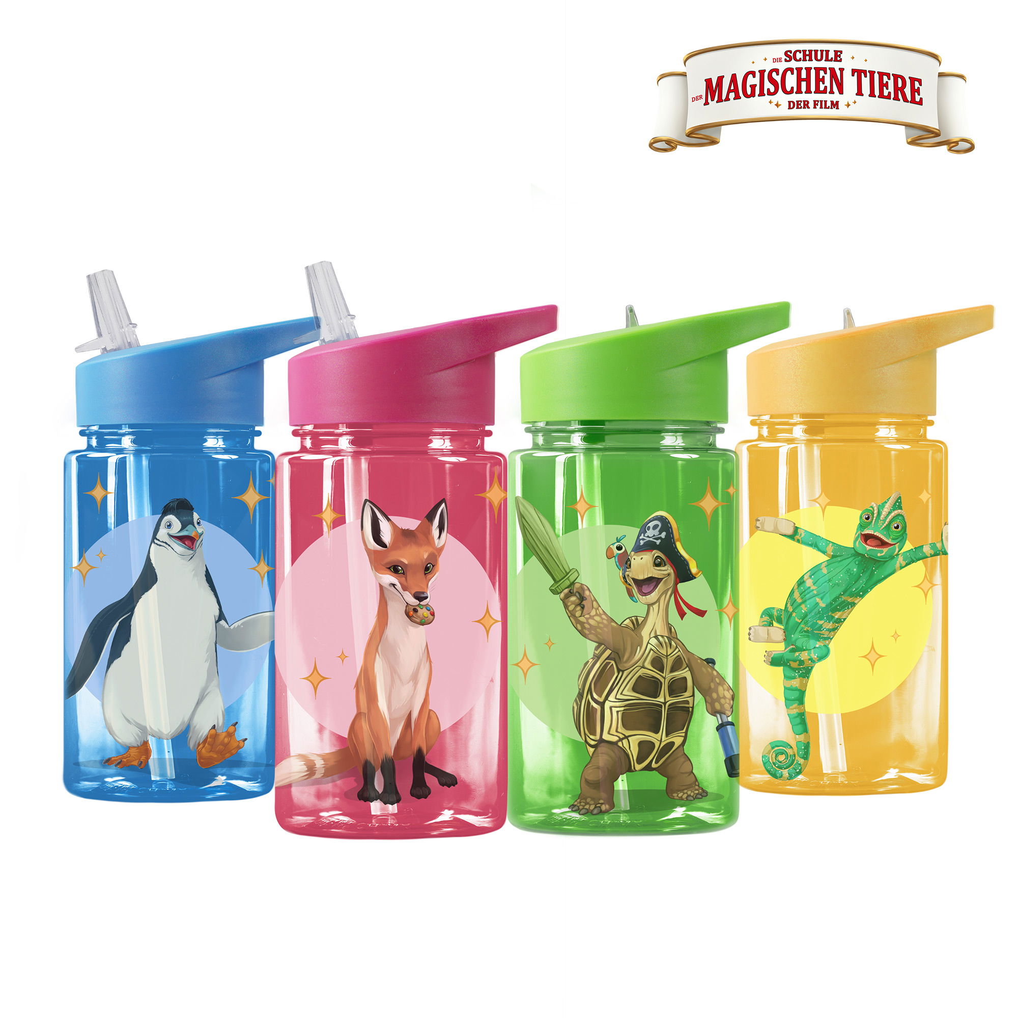 AWAVE® The School of Magical Animals Water Bottle 400 ml rPET | Berry Red, Rabbat