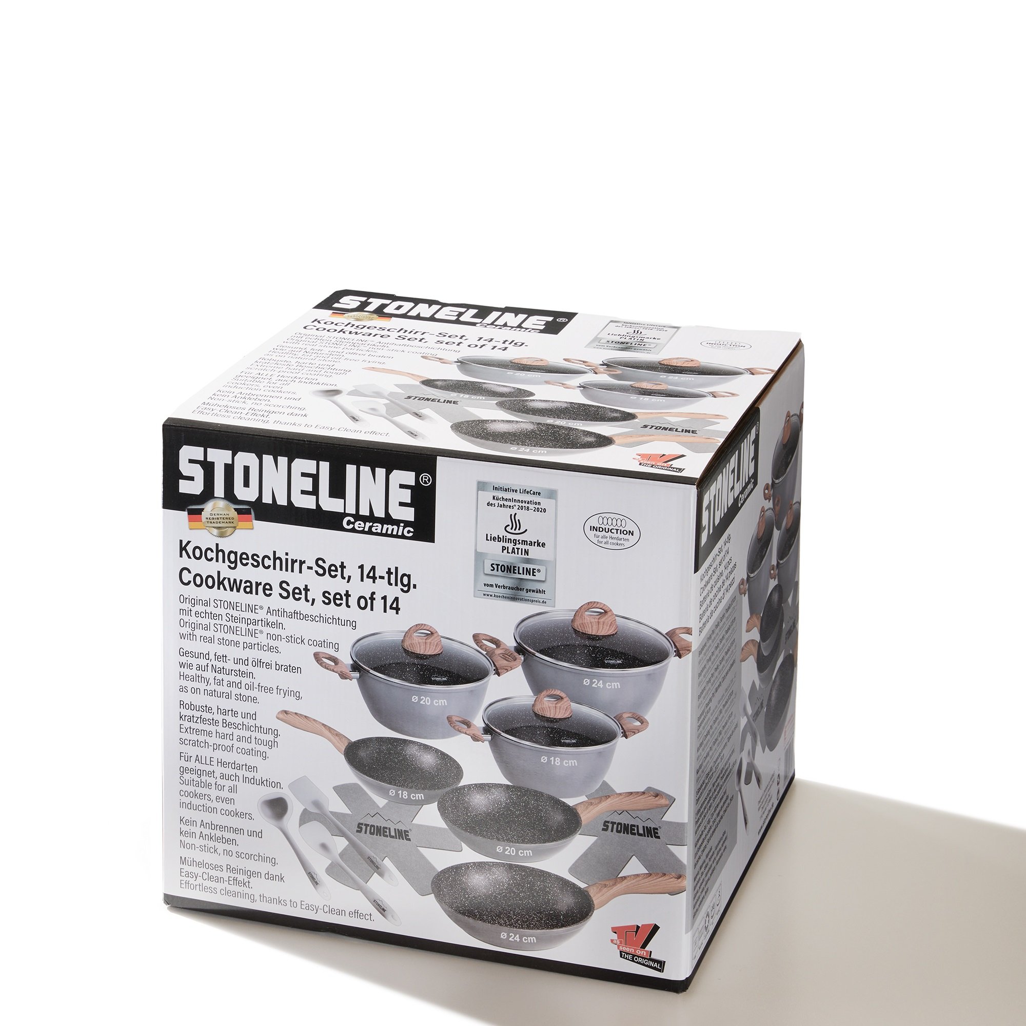 STONELINE® 14 pc CERAMIC Cookware Set, with Lids, Non-Stick Pots Pans | Back to Nature