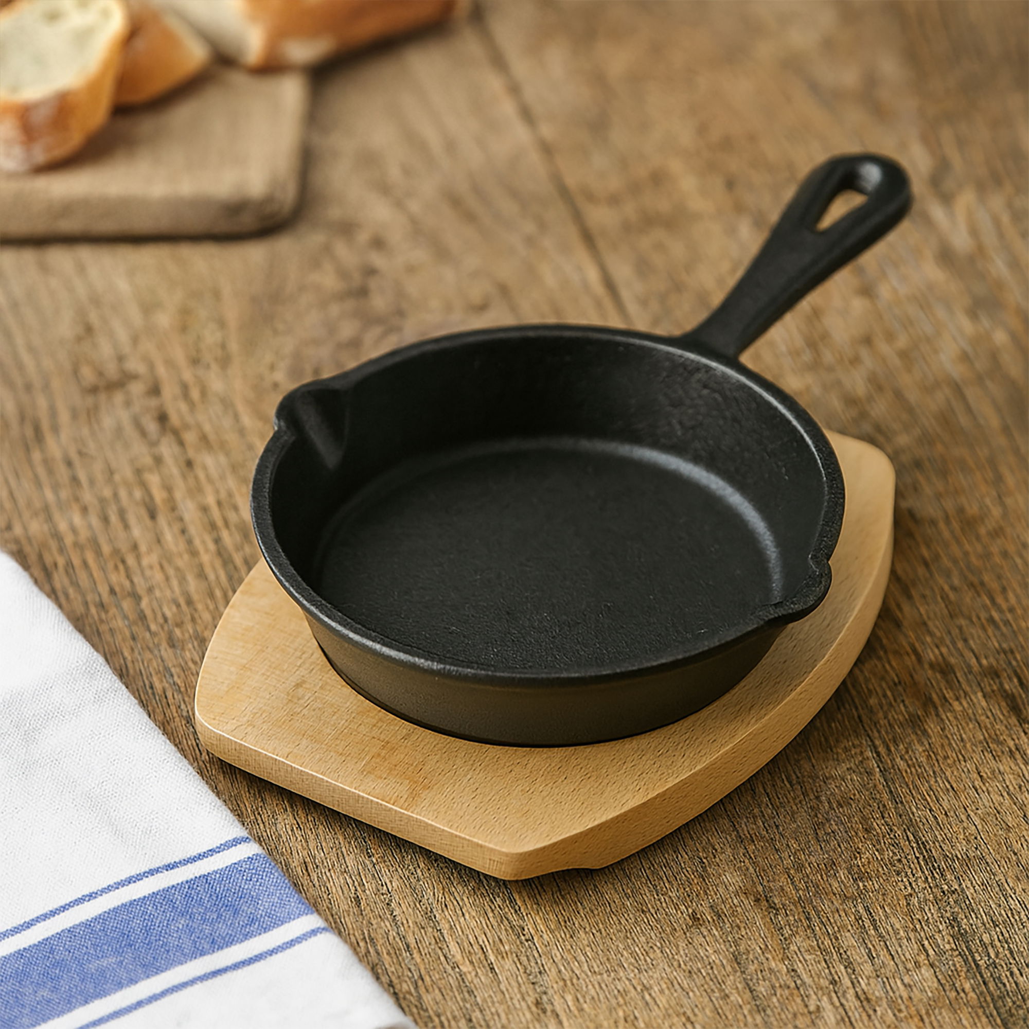 Cast Iron Skillet 15 cm, Enameled Frying Pan