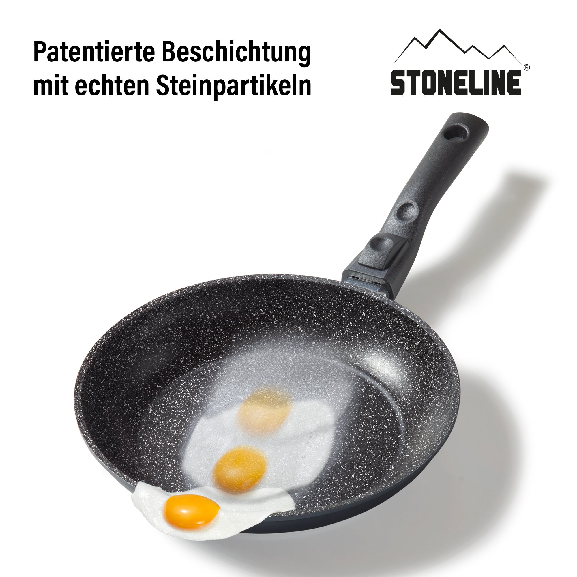 STONELINE® sartén 24 cm, Made in Germany con mango extraíble, inducción y recubrimiento antiadherente