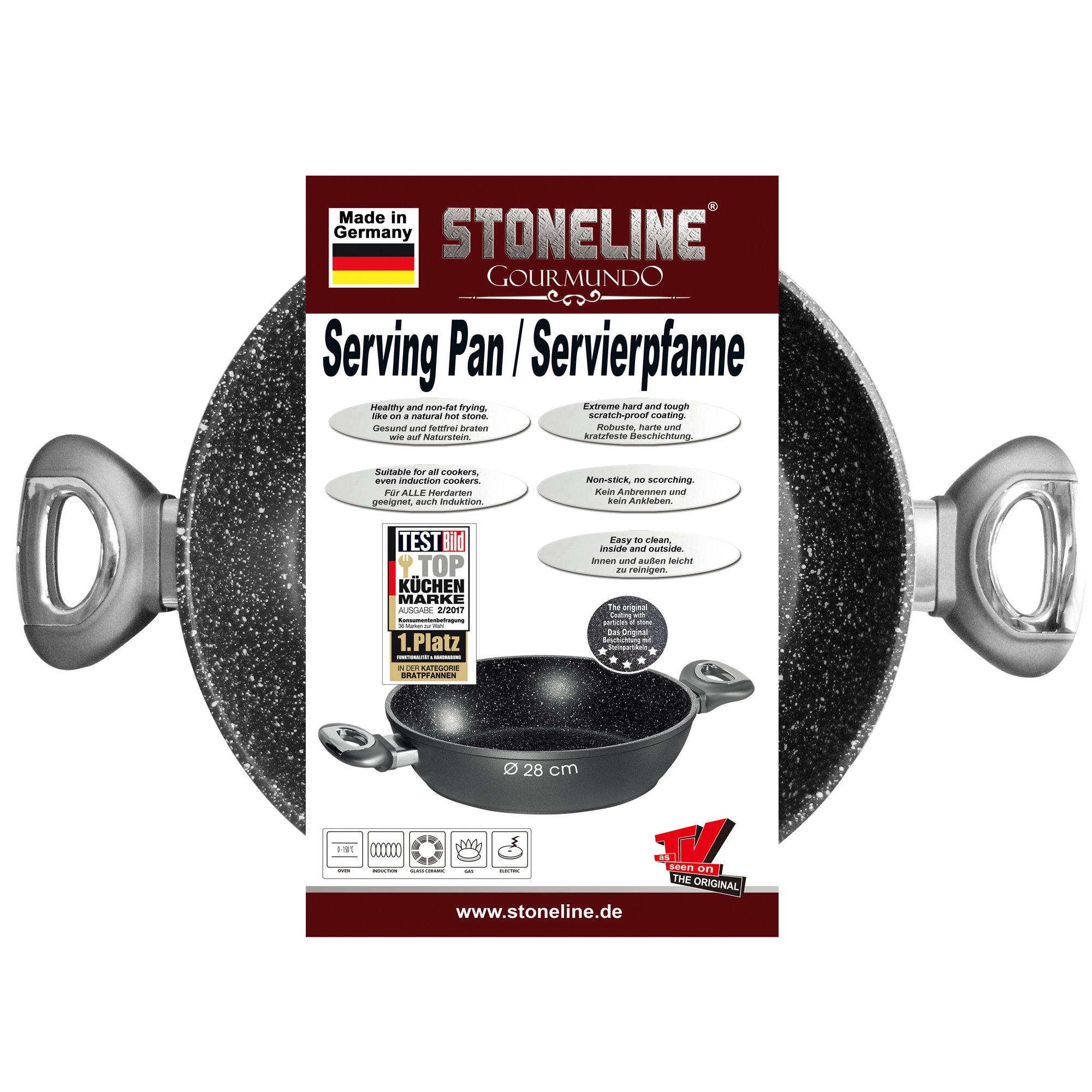 STONELINE® Gourmundo serving pan 28 cm, Made in Germany, induction and oven-safe