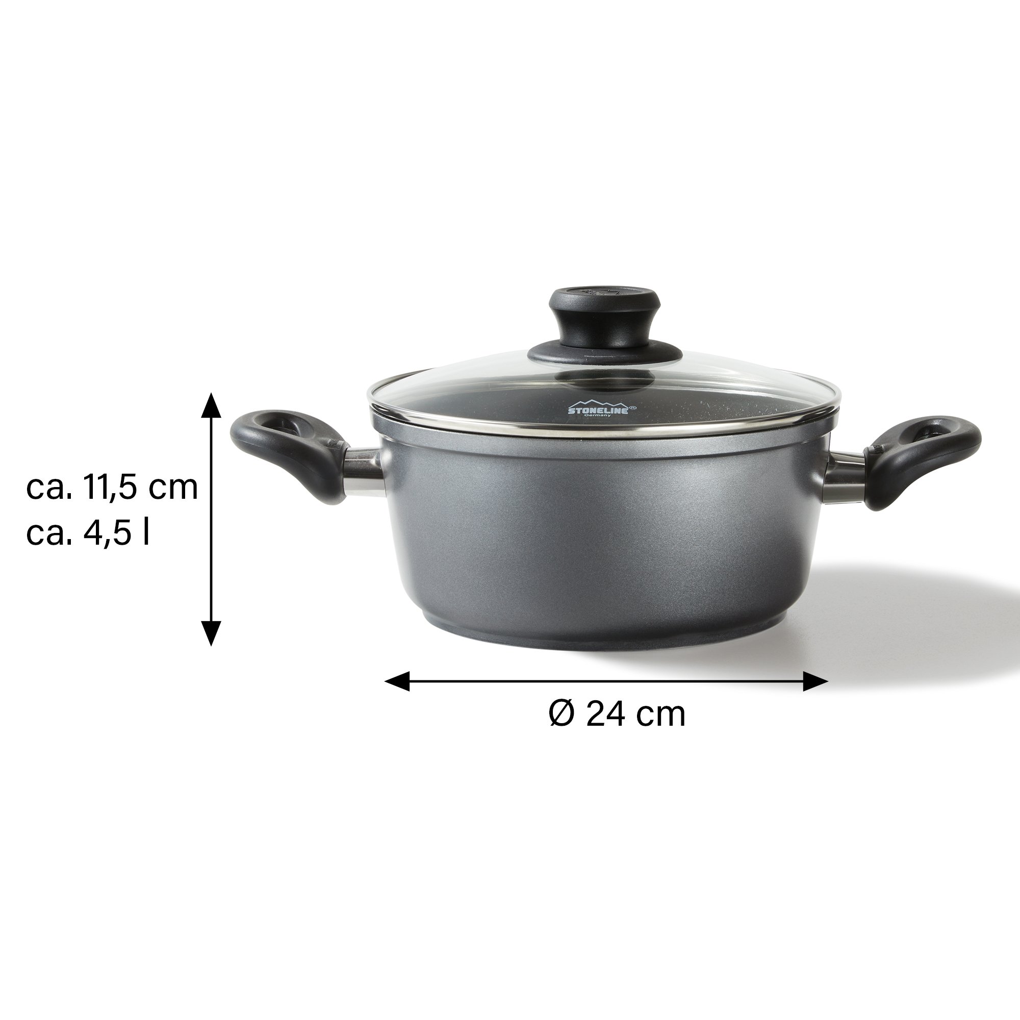 STONELINE® 24cm poêle à frire : Made in Germany, induction, anti