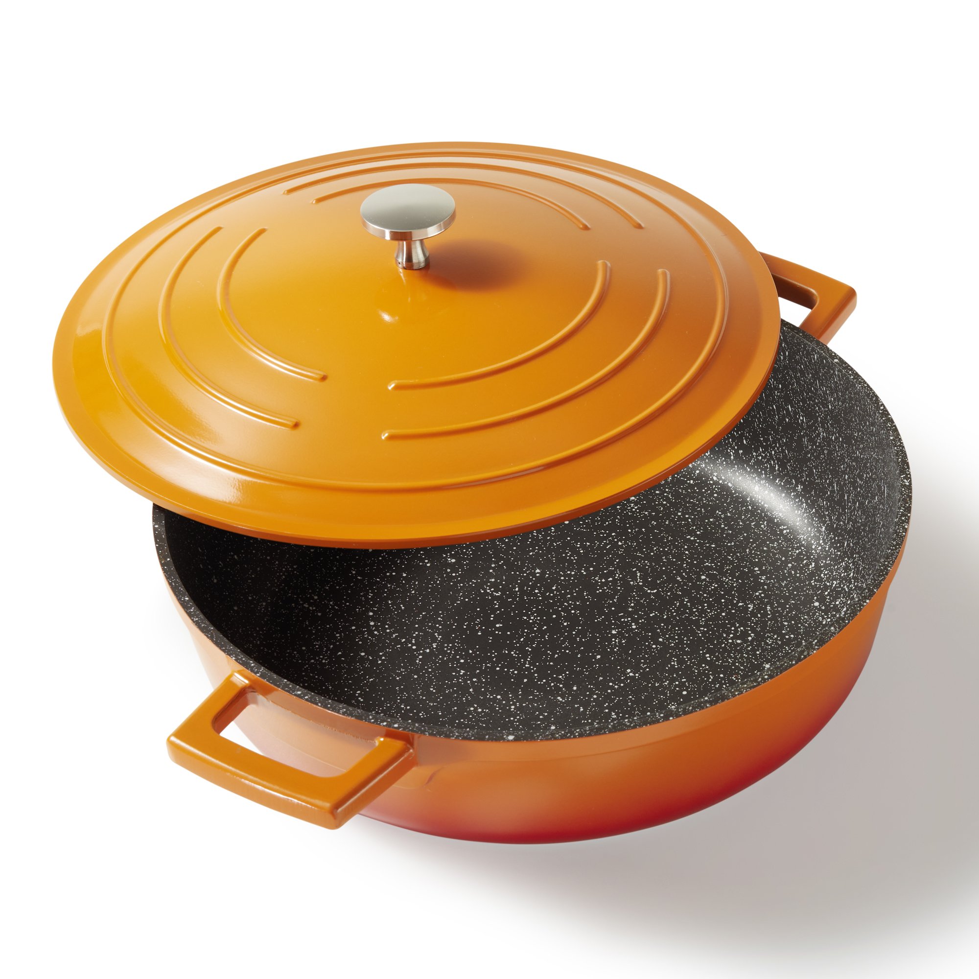 STONELINE® Induction Roaster with Lid 28 cm, Casserole Dish, Non-Stick Pot | orange