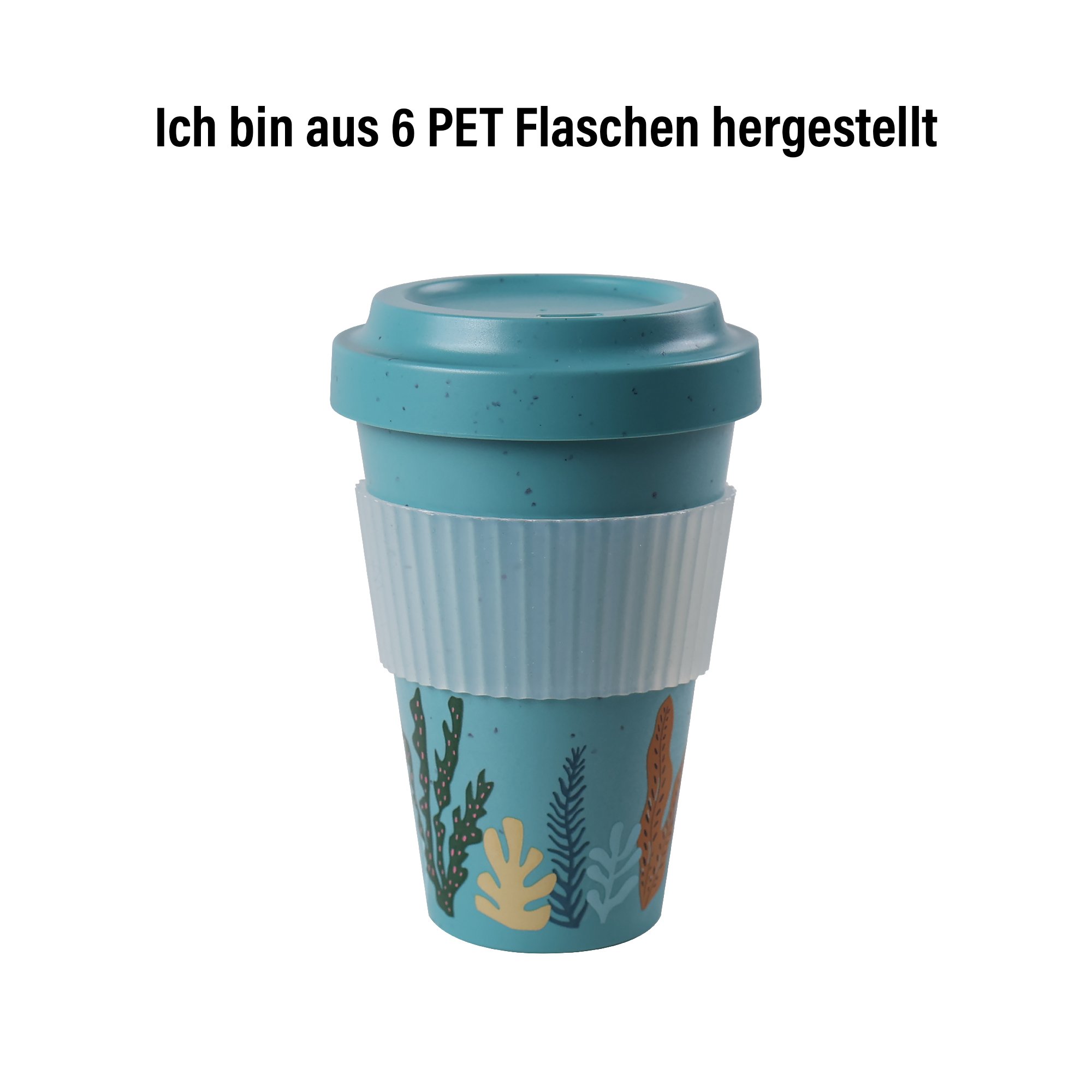 AWAVE® Mug à café réutilisable 400 ml, tasse à café en rPET, turquoise