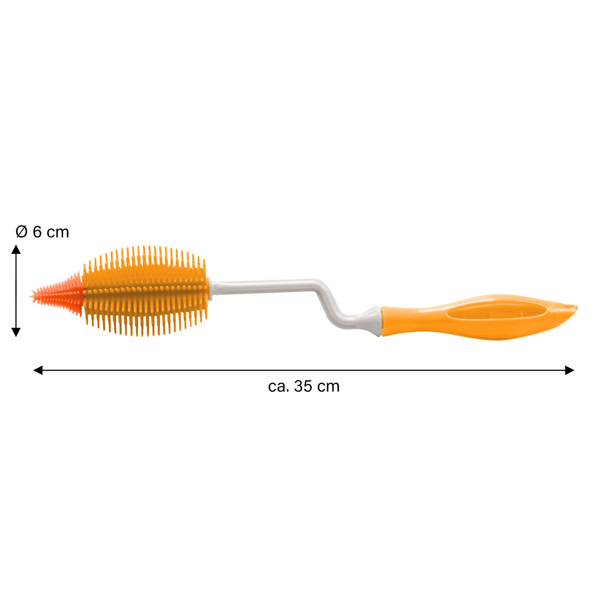 STONELINE® Cepillo de silicona para botellas con mango giratorio 35 cm, amarillo