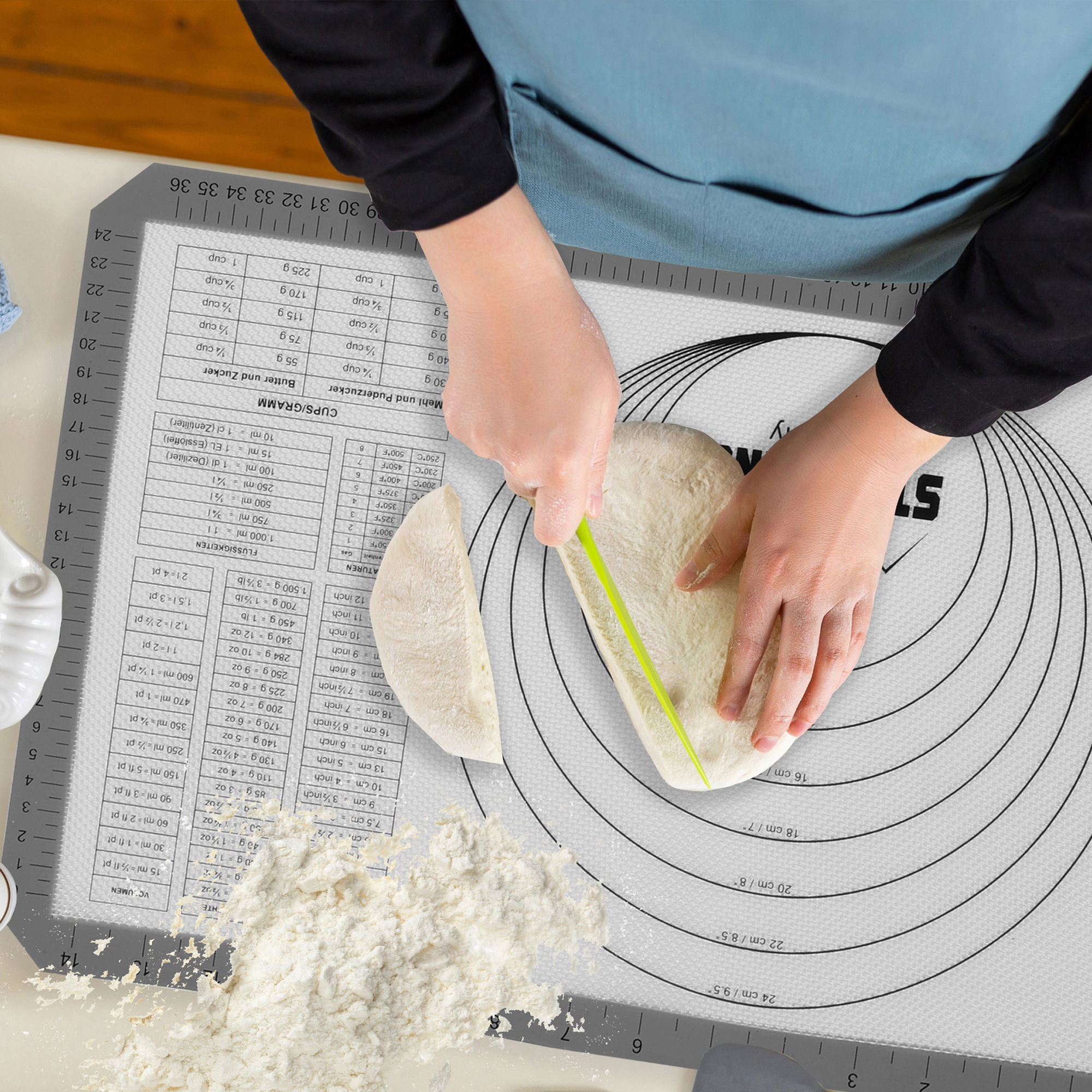 STONELINE® Silicone Baking Mat 42x29.5 cm, Non-Stick | Pastry Mat with Measurement