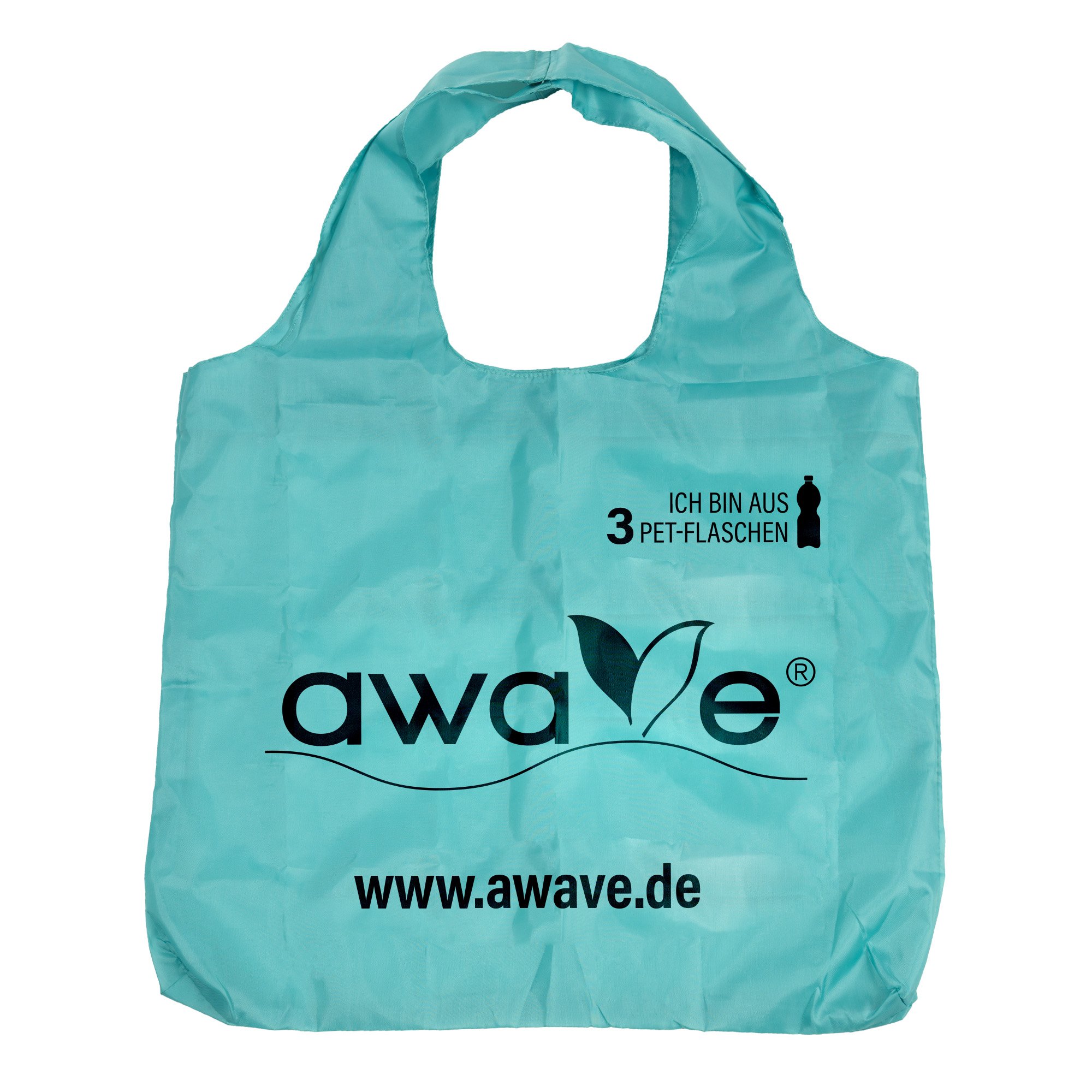 AWAVE® Foldable Shopping Bag, Made from rPET, Reusable | turquoise