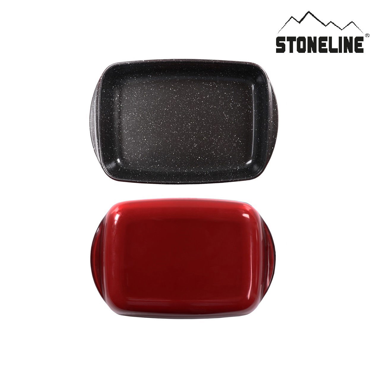 STONELINE® 2 pc Rectangular Baking Dish Set | Non-Stick Borosilicate Glass Oven Dish