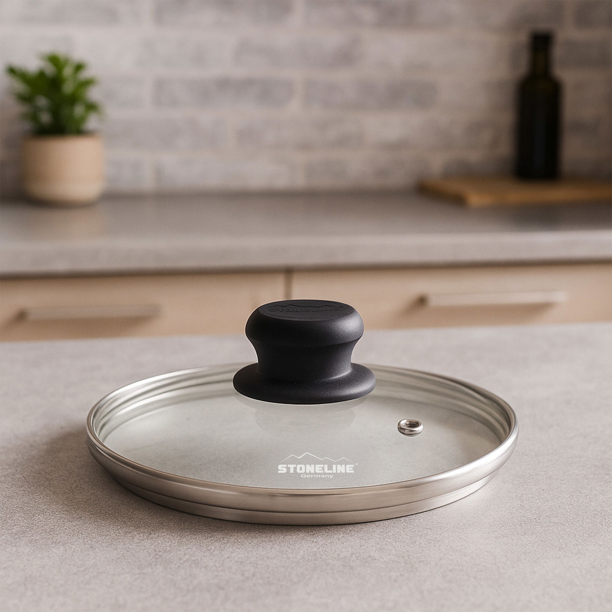 Coperchio in vetro 18 cm | nero