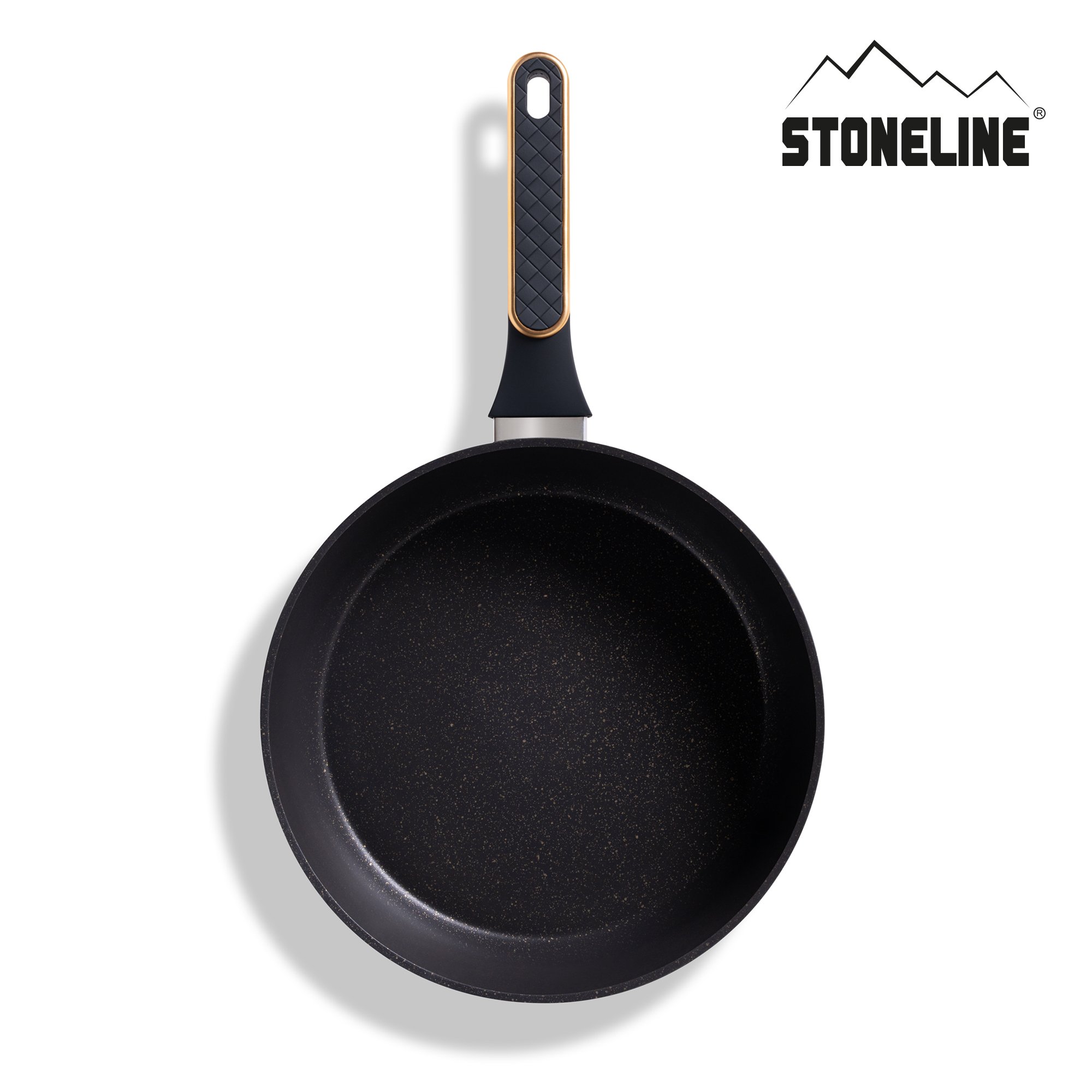 STONELINE® Deep Frying Pan 28 cm, with Lid, Large Non-Stick Pan | gold