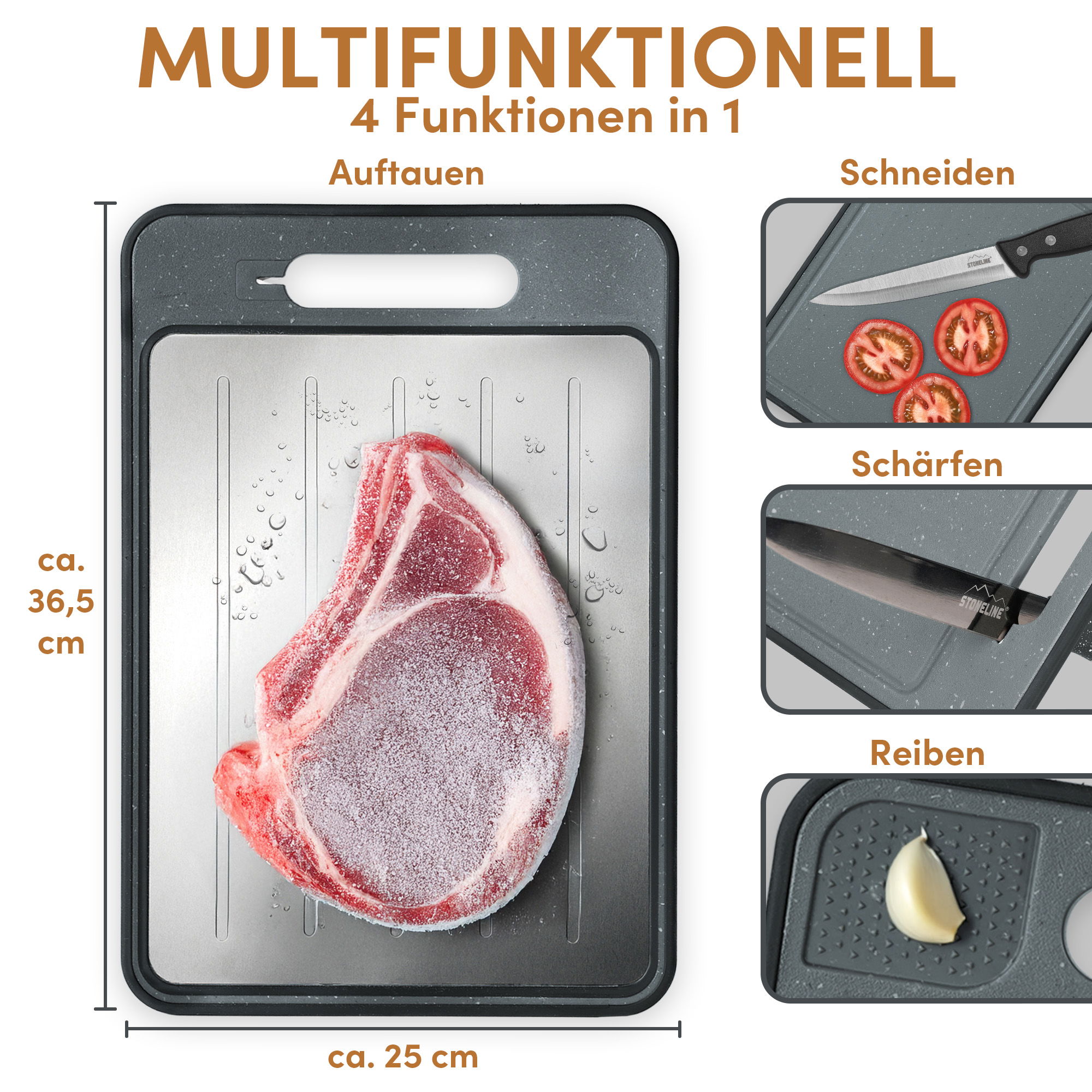 Defrosting Tray and Cutting Board 36.5x25 cm