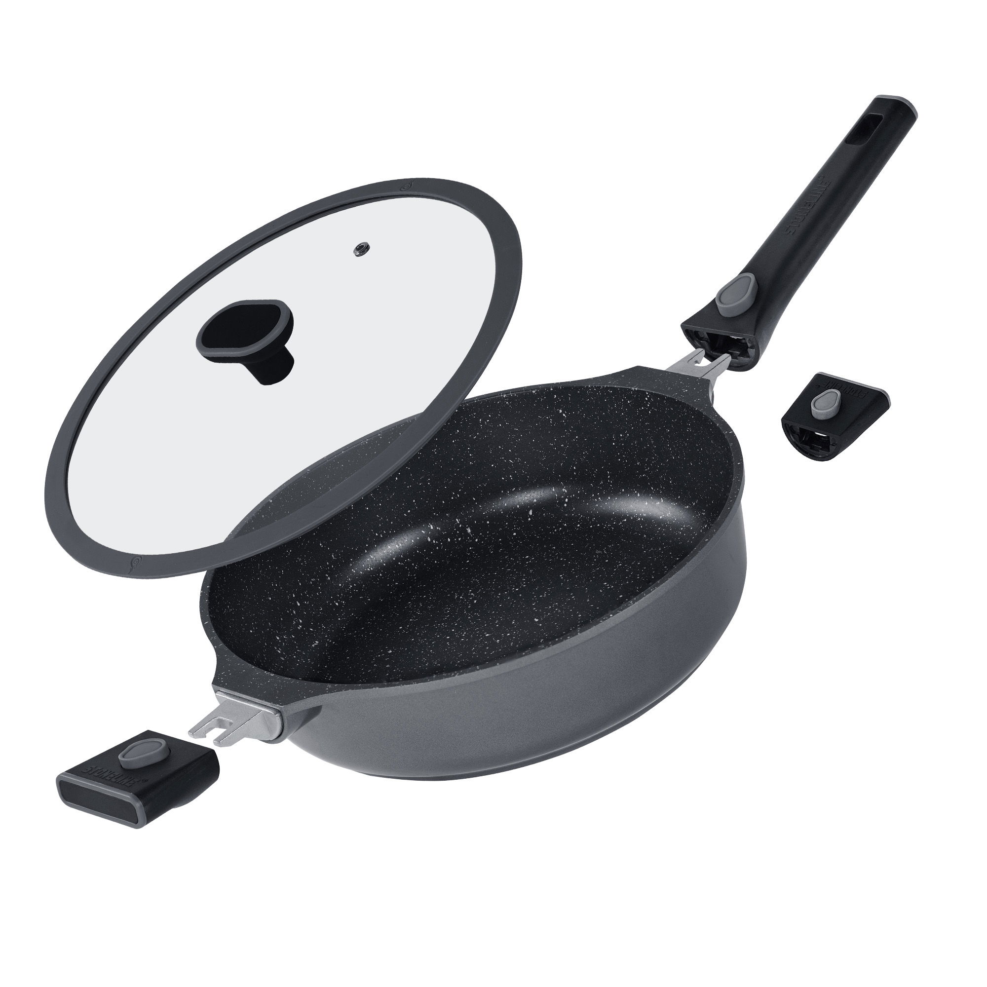 Schmorpfanne 28 cm | mit Deckel - Grau