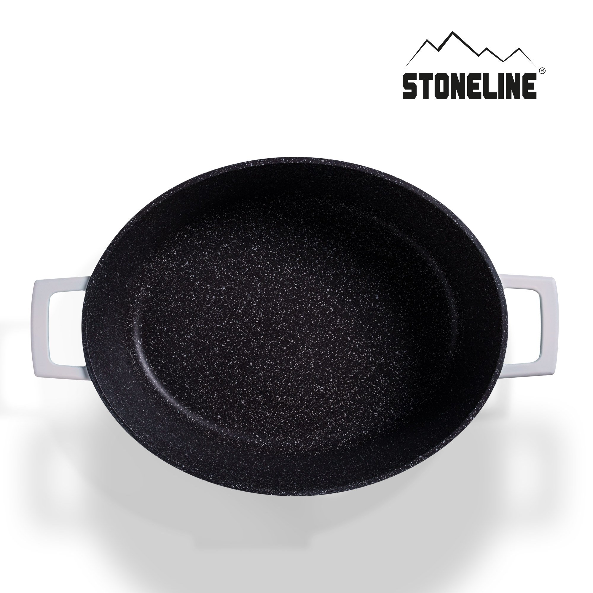 STONELINE® Creme Gourmet Bräter 32x25 cm mit Deckel, Backofen und Induktion geeignet, Antihaft
