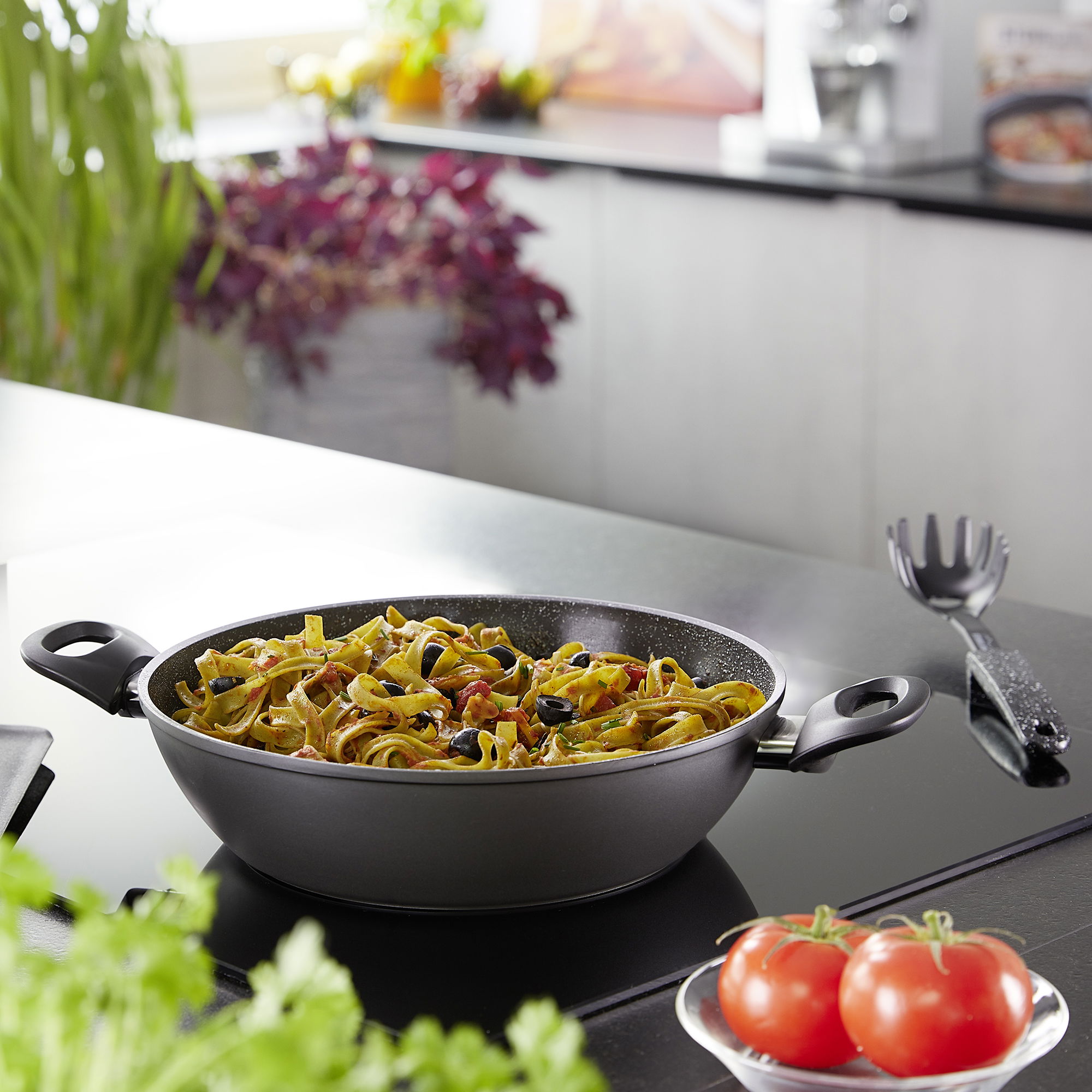 STONELINE® CERAMIC Serving Pan 24 cm, with Aroma Lid, Non-Stick Pan | CERAMIC Cookware