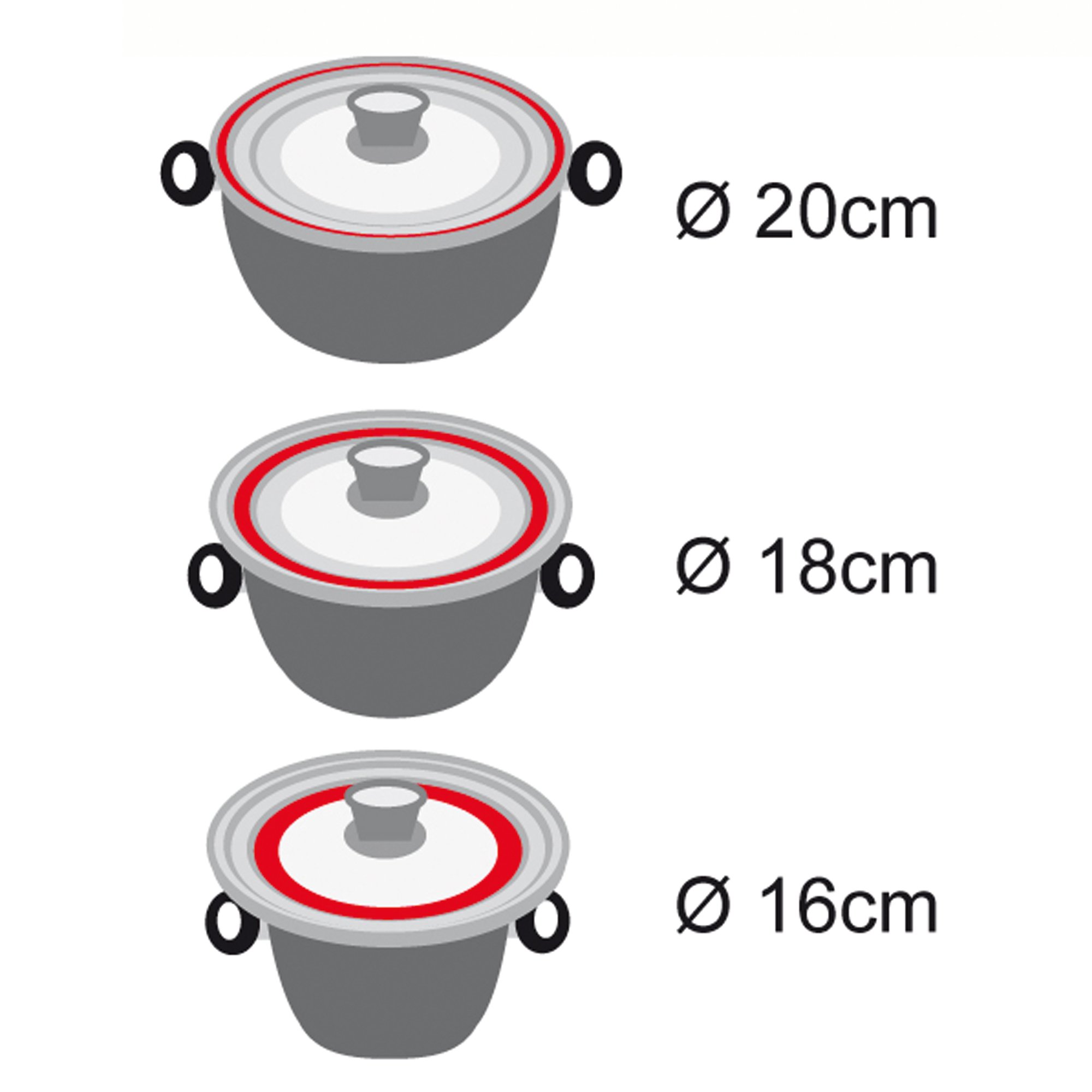 STONELINE® 2 pc Universal Lid Set, Aroma Lid 16/18/20 cm, 24/26/28 cm, for Pots, Pans