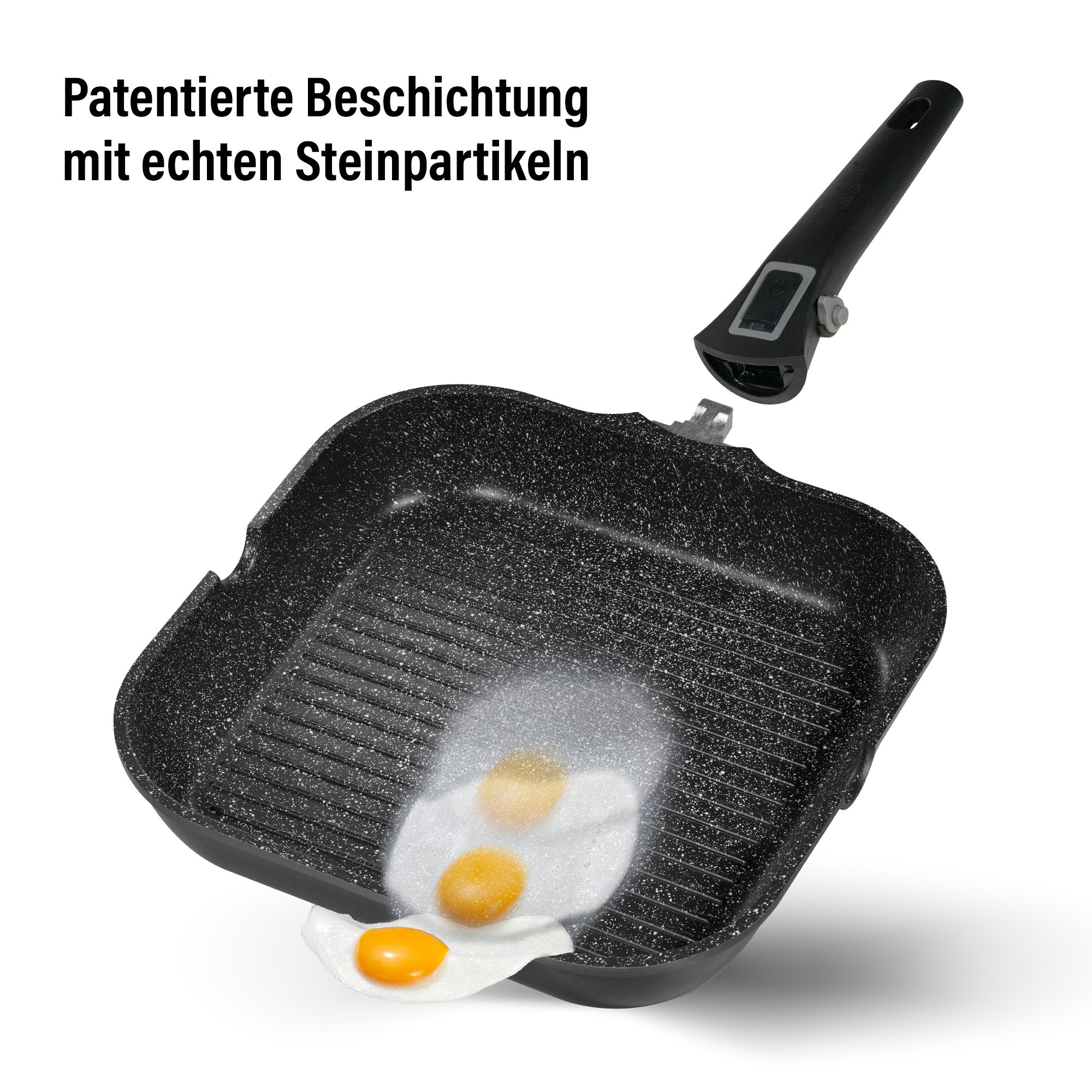 STONELINE® Griddle Pan 28 cm, Removable Handle, Spouts, Non-Stick | Imagination PLUS