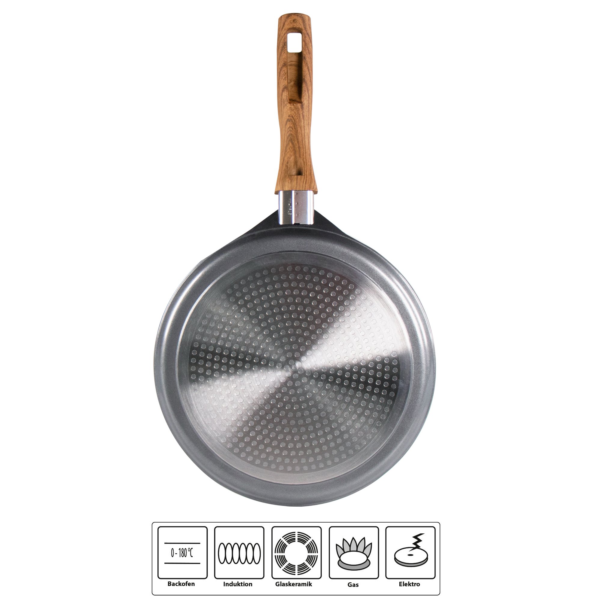 STONELINE® Crepe Pan 25 cm, with Batter Spreader, Flat Non-Stick Pan | Back to Nature