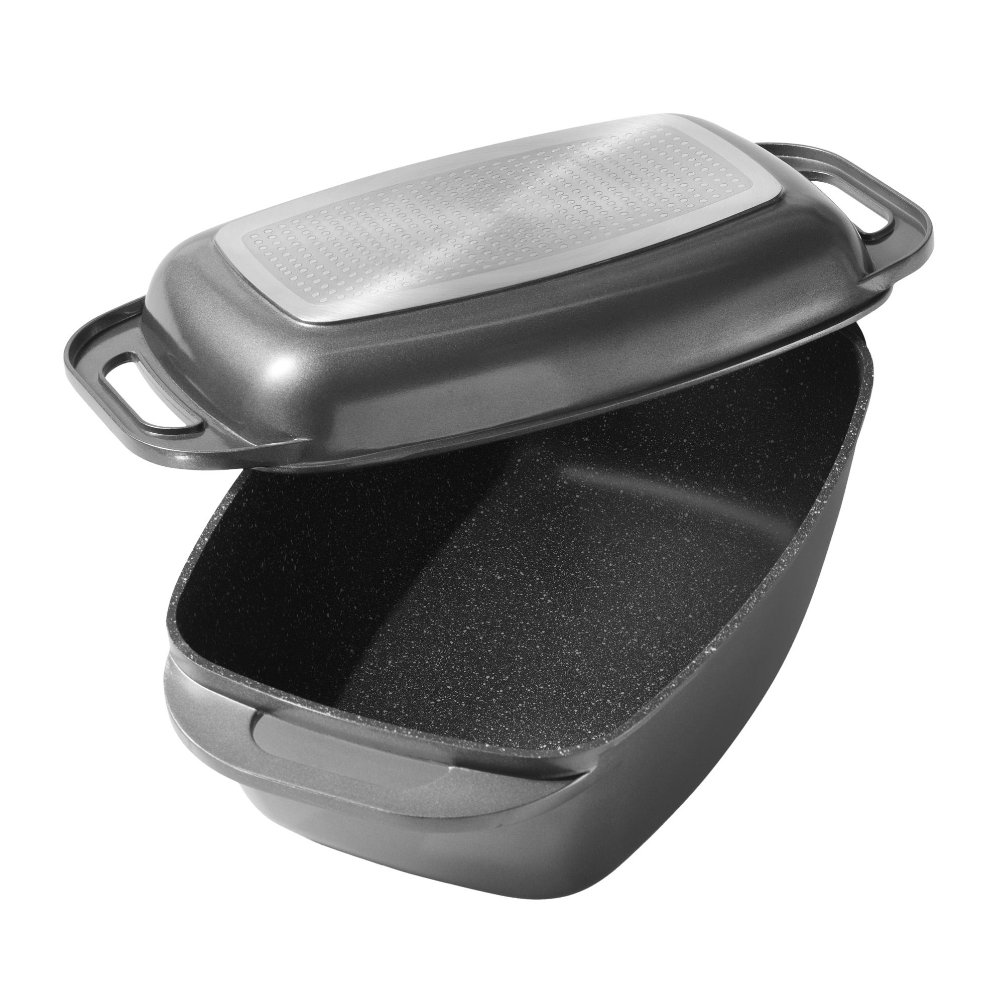 Cocotte rectangulaire Gris 43x26 cm | avec couvercle